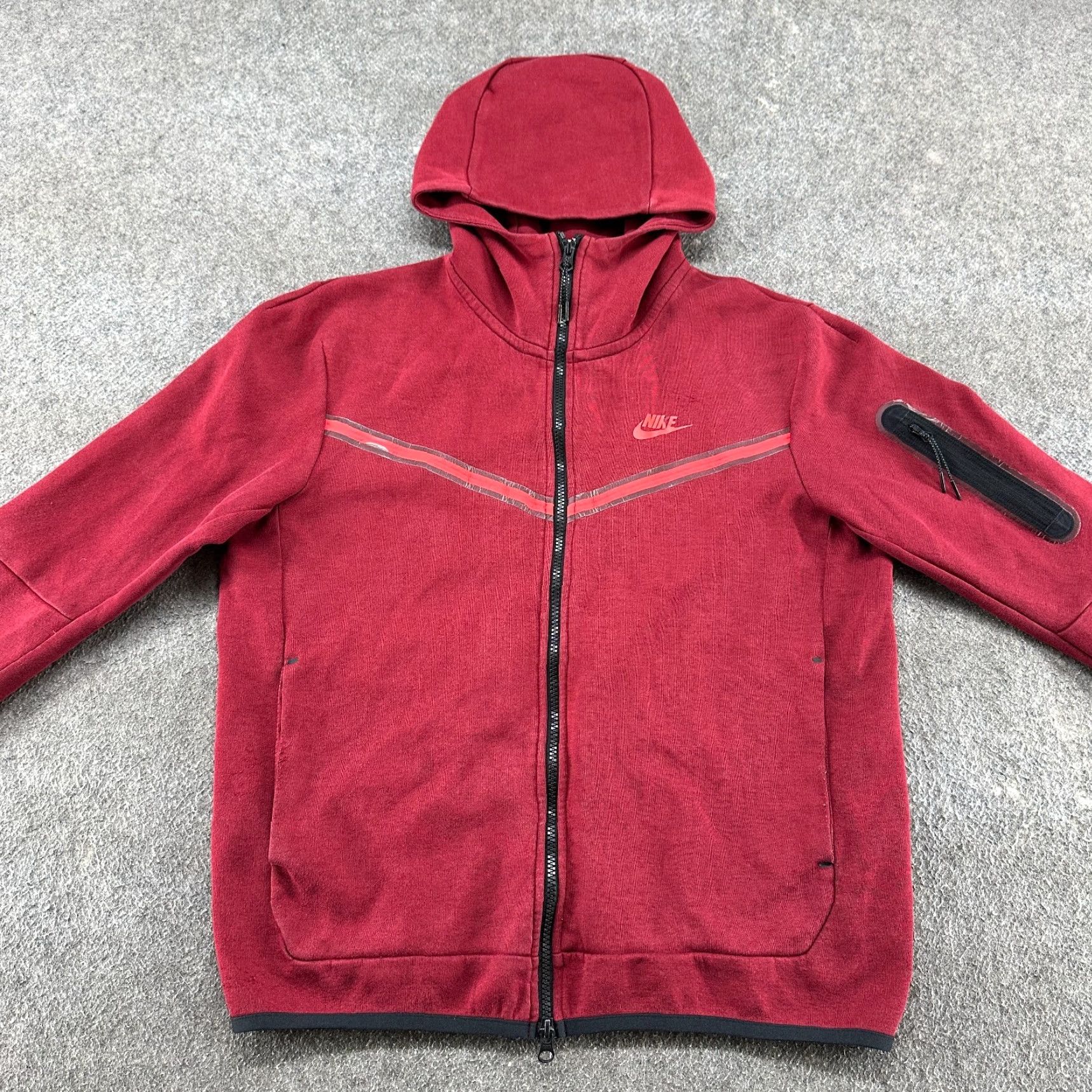 Nike Nike Hoodie Men M Red Full Zip Sweatshirt Tech Fleece Windrunner Jacket Cotton Size US M / EU 48-50 / 2 - 4 Thumbnail