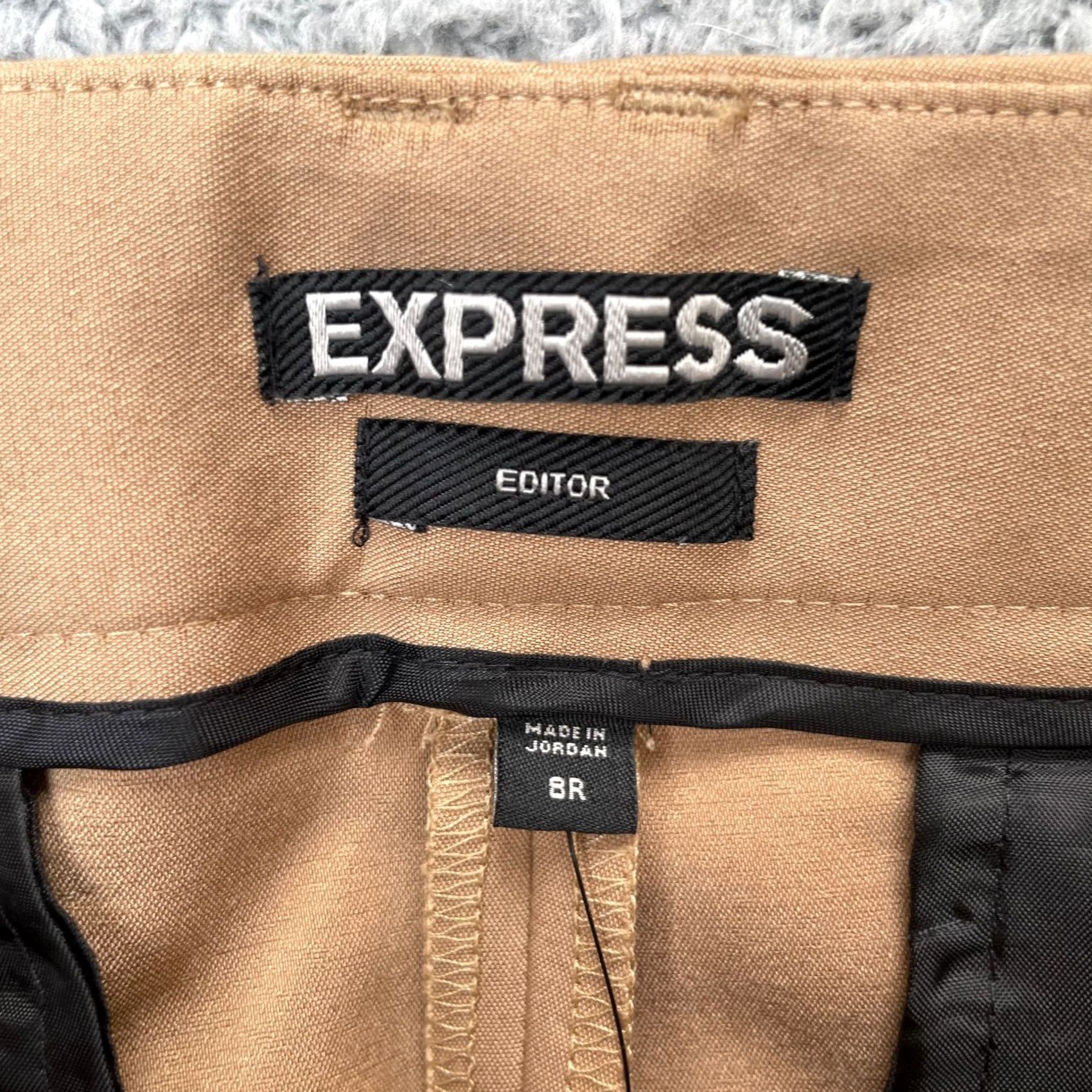 Express Express Pants Womens 8R Brown Editor Ankle Straight Leg Cotton Stretch Business Size 30" / US 8 / IT 44 - 3 Thumbnail