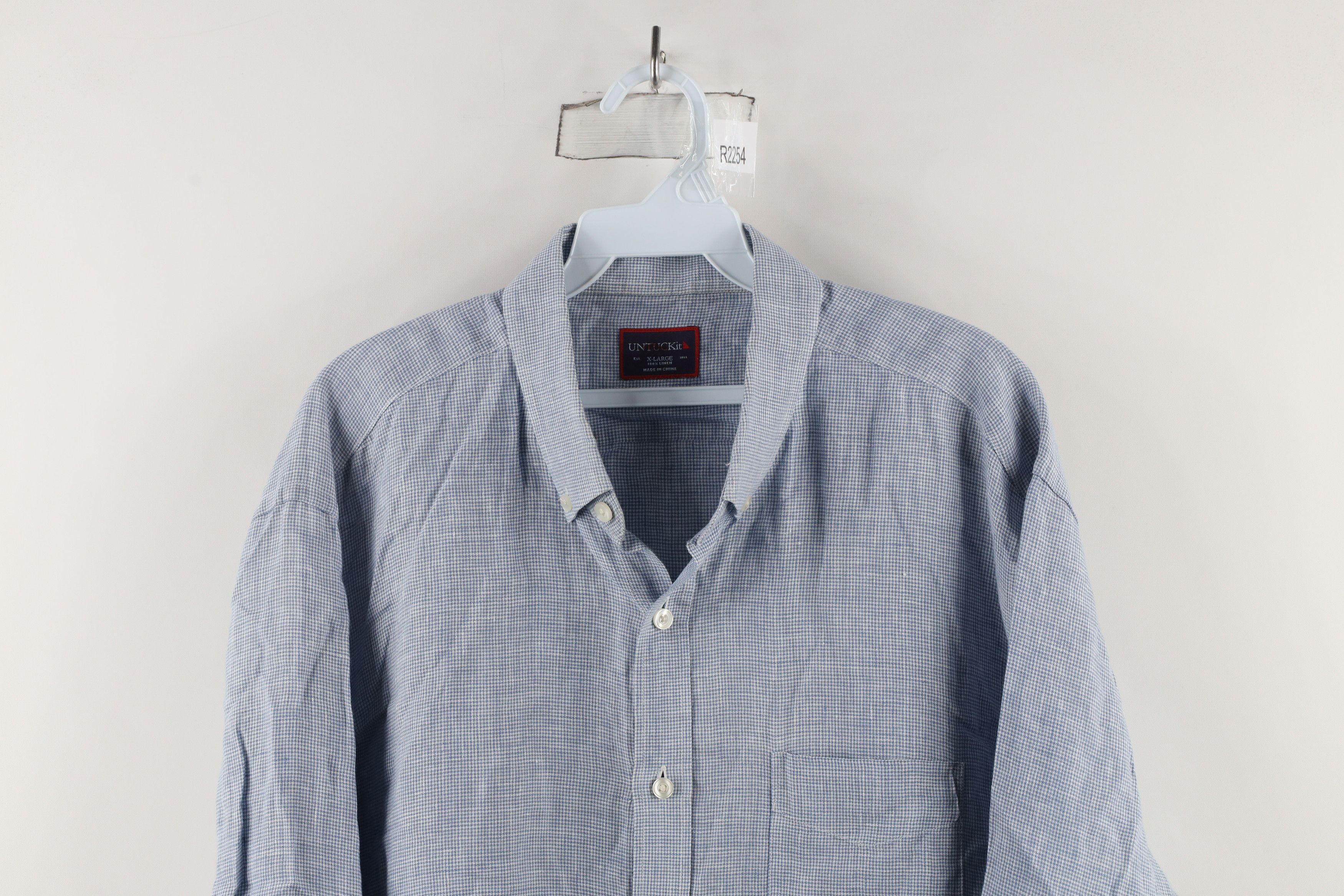 UNTUCKit × Vintage Untuckit Weave Long Sleeve Collared Button Down Shirt Blue Size US XL / EU 56 / 4 - 2 Thumbnail