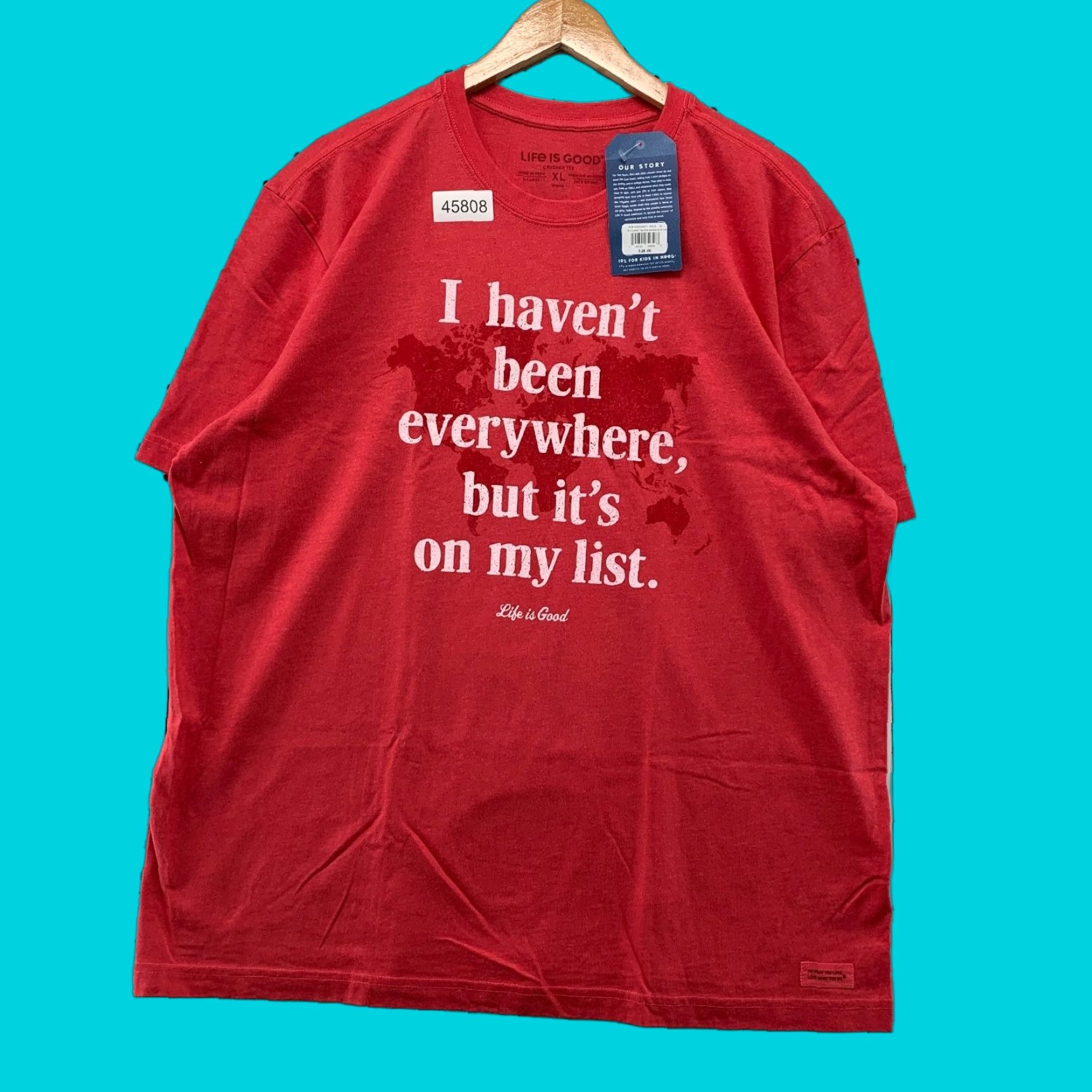Life is Good Life is Good T Shirt Mens XL Crusher Tee Red Funny Quote NWT Size US XL / EU 56 / 4 - 1 Thumbnail