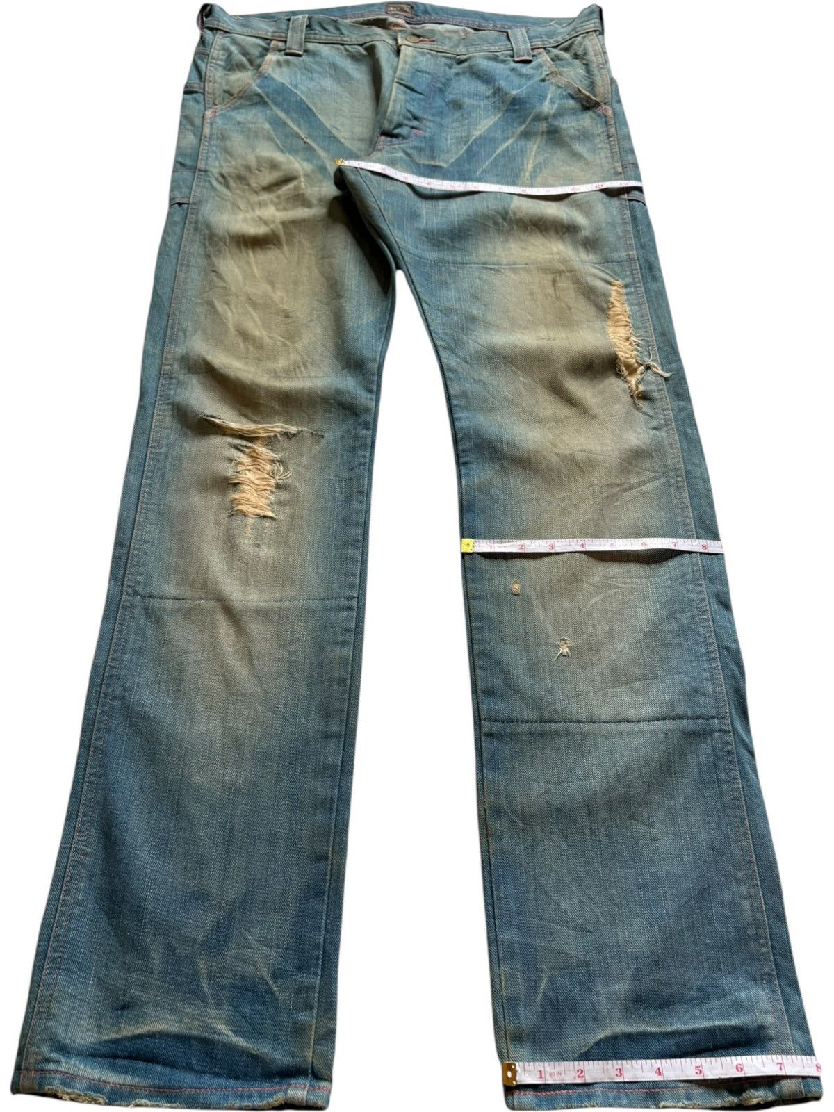 Lee × Takeo Kikuchi Vintage Japan Lee x Takeo Kikuchi Rusty Mud Wash Loose Jeans Size US 36 / EU 52 - 15 Thumbnail