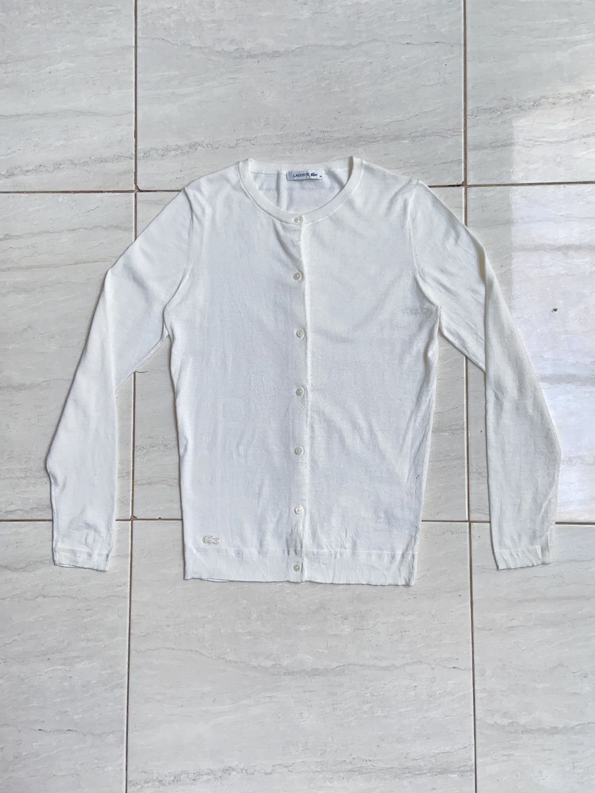 Lacoste LACOSTE White Cardigan Size US XS / EU 42 / 0 - 6 Thumbnail