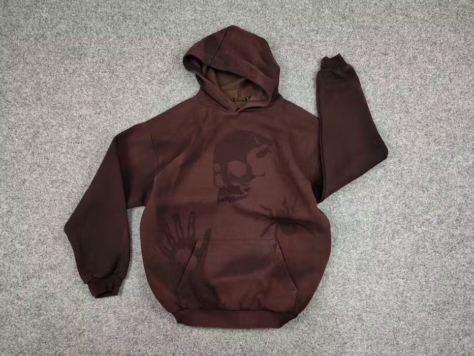 Japanese Brand 💀 Vintage 90's Sun Faded Silhouette Boxy Brown Blank Hoodie Size US M / EU 48-50 / 2 - 15 Thumbnail