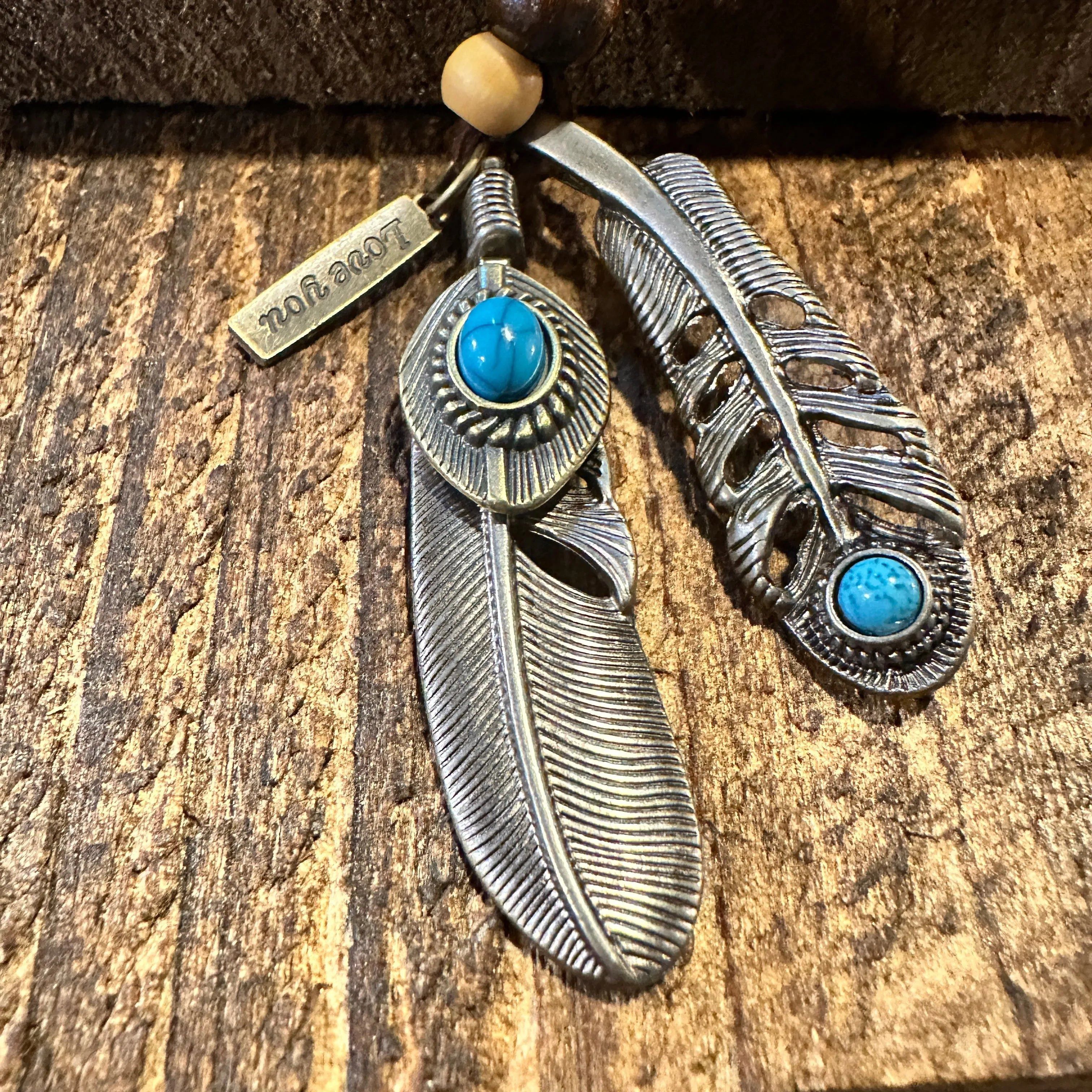 Other Southwest-Inspired Turquoise Feather Pendant Necklace on Bro Size ONE SIZE - 6 Thumbnail