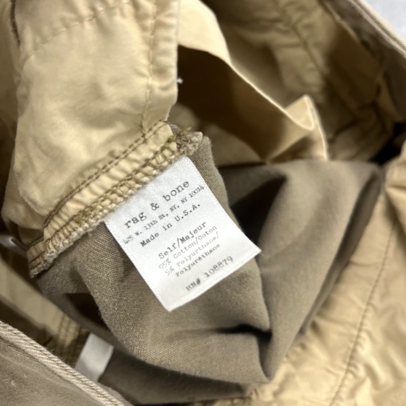 Rag & Bone Rag & Bone Pants Womens 2 Beige Utility Cargo Straight Leg Made USA Zip Pockets Size 26" / US 2 / IT 38 - 5 Thumbnail
