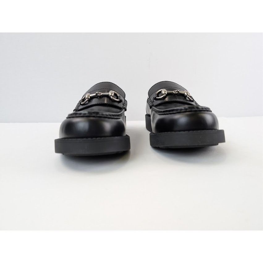 Gucci o1rshd1 Leather Taemin Moccasin Horsebit Loafer Boots Nero Size US 10.5 / EU 43-44 - 9 Thumbnail