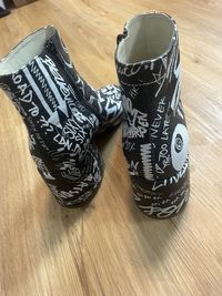 MM6 Leather Boots monogram all over written