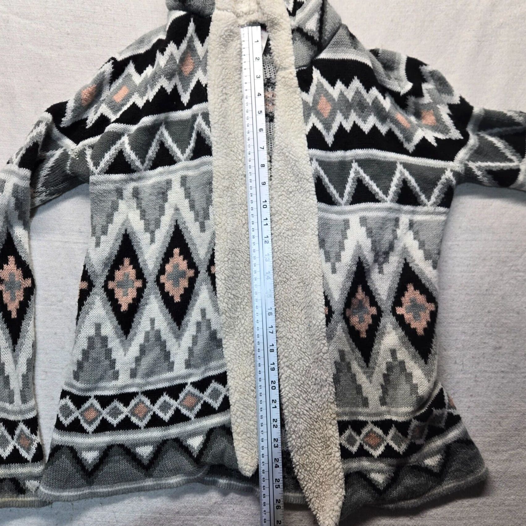 Vintage Vintage No Boundaries Gray Aztec Hooded Cardigan Sweater Women’s M Fall Winter Geometric 90s Size M / US 6-8 / IT 42-44 - 6 Thumbnail