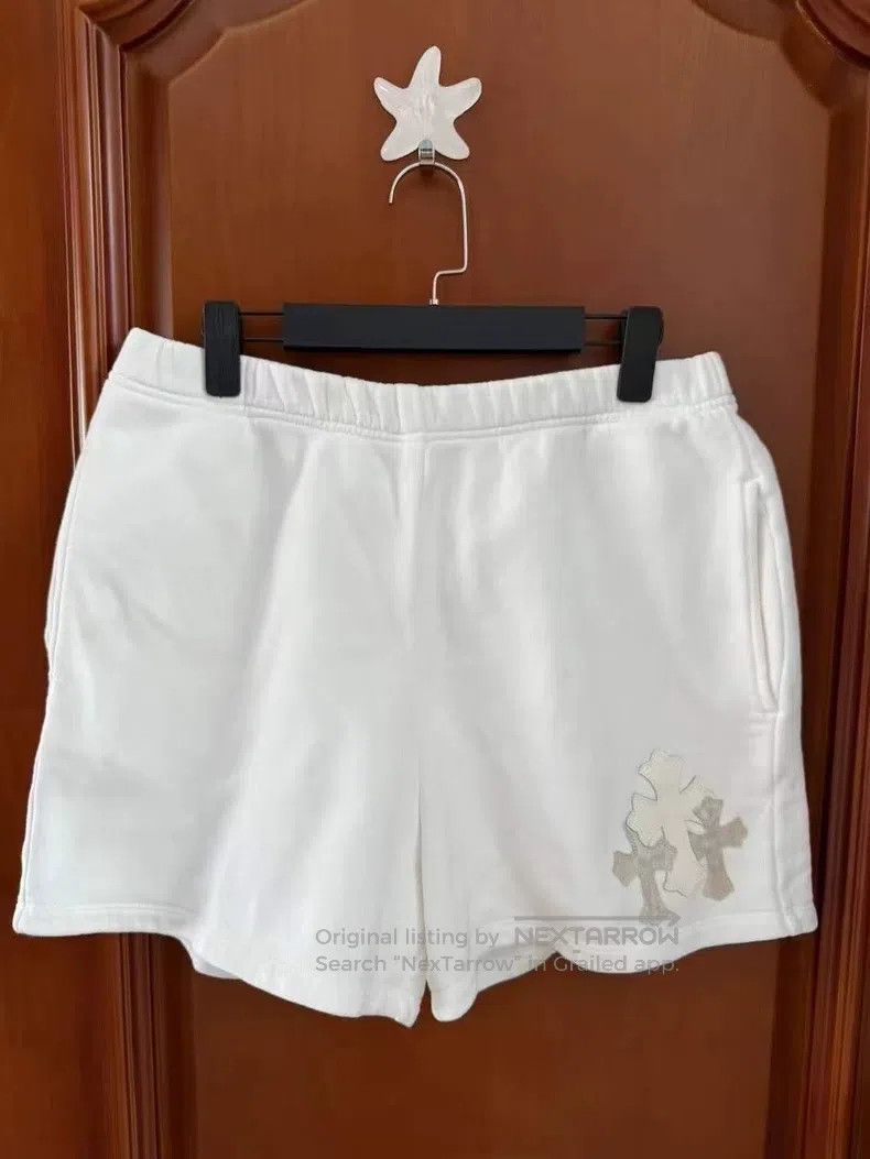 CHROME HEARTS size M White Thirty Word Patch Leather Short