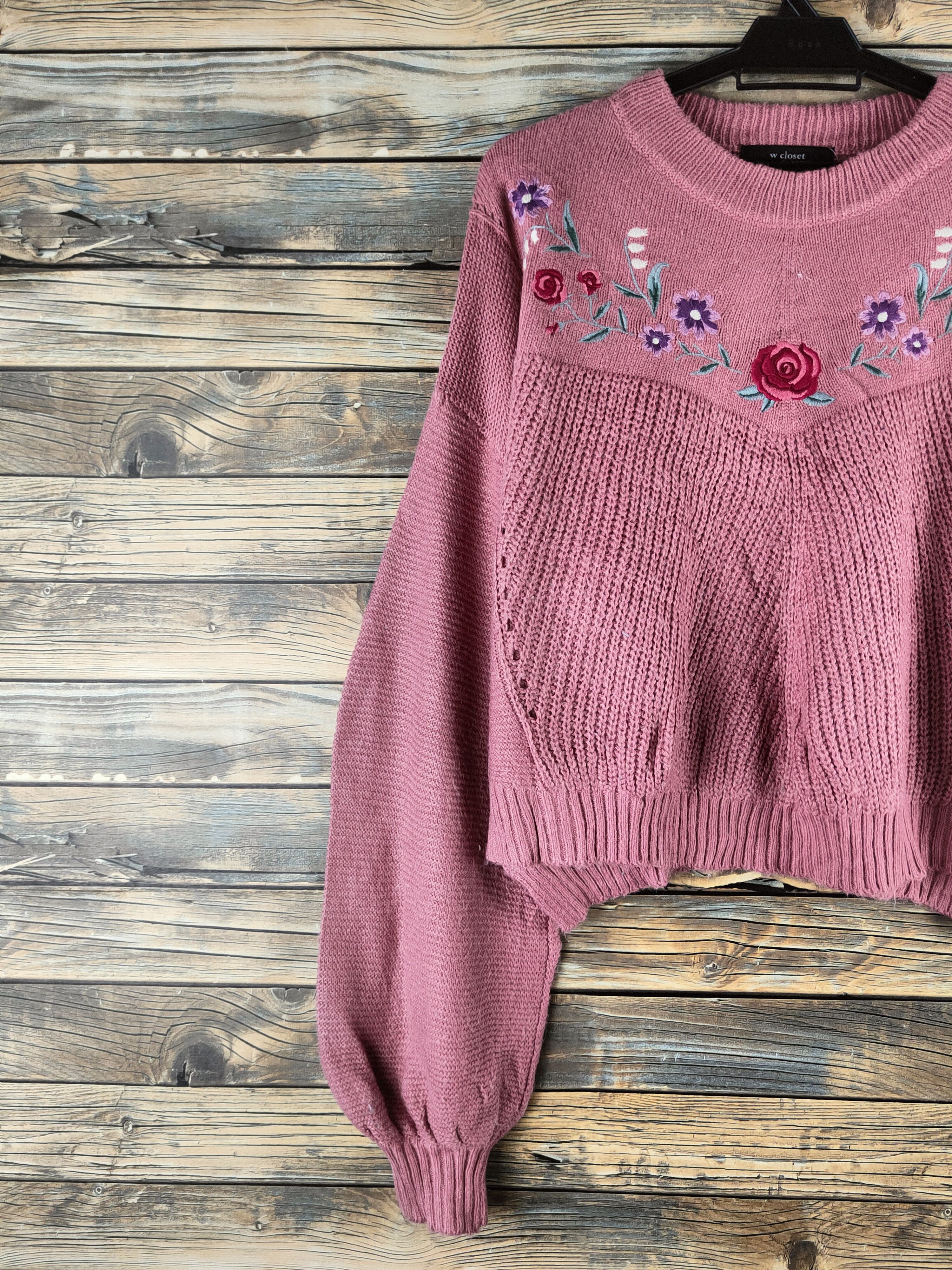 Japanese Brand DL W closet Pink Knitwear Crop Tops #46-972 Size L / US 10 / IT 46 - 3 Thumbnail