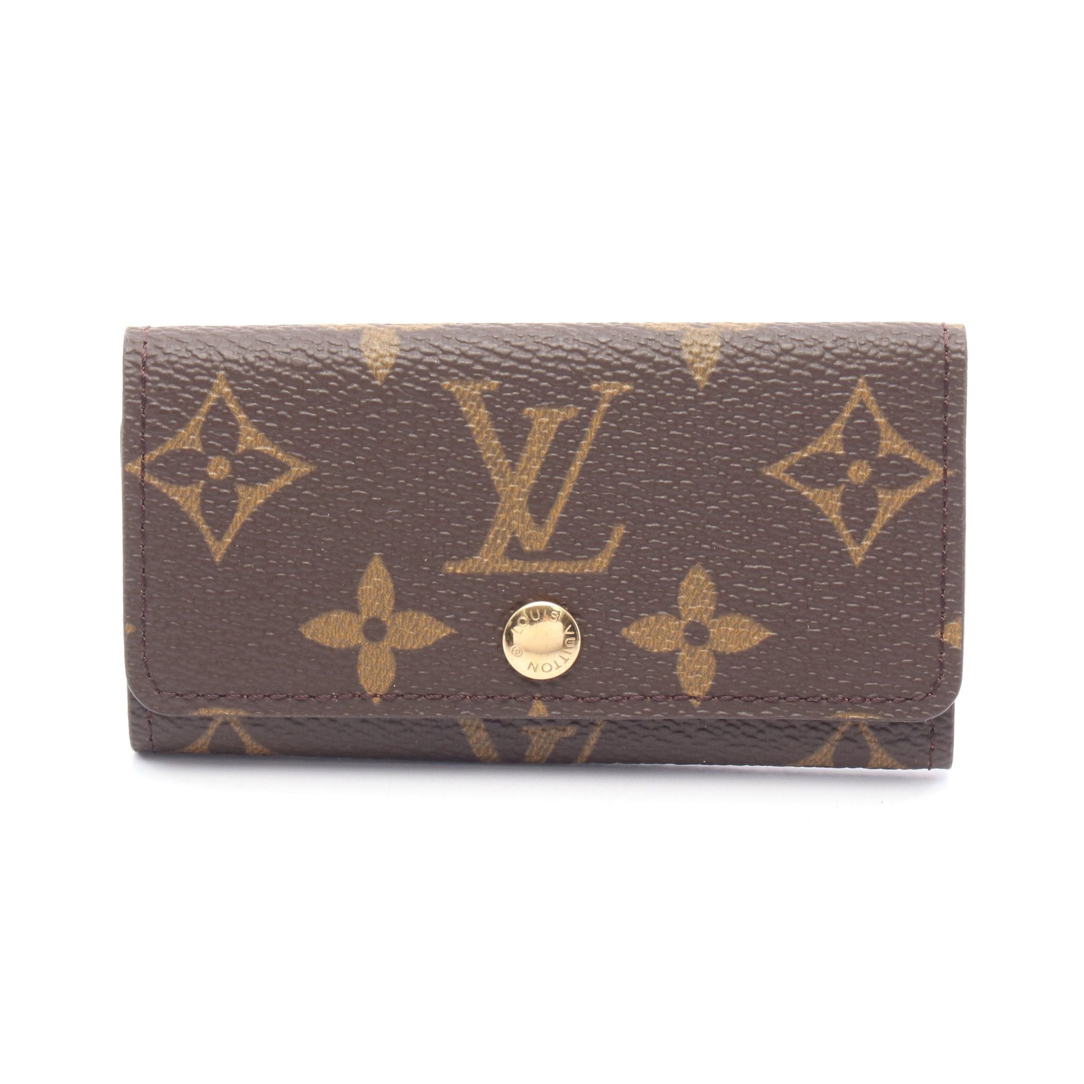 Louis Vuitton Multicle 4 Monogram Ring Chain Key Case Brown