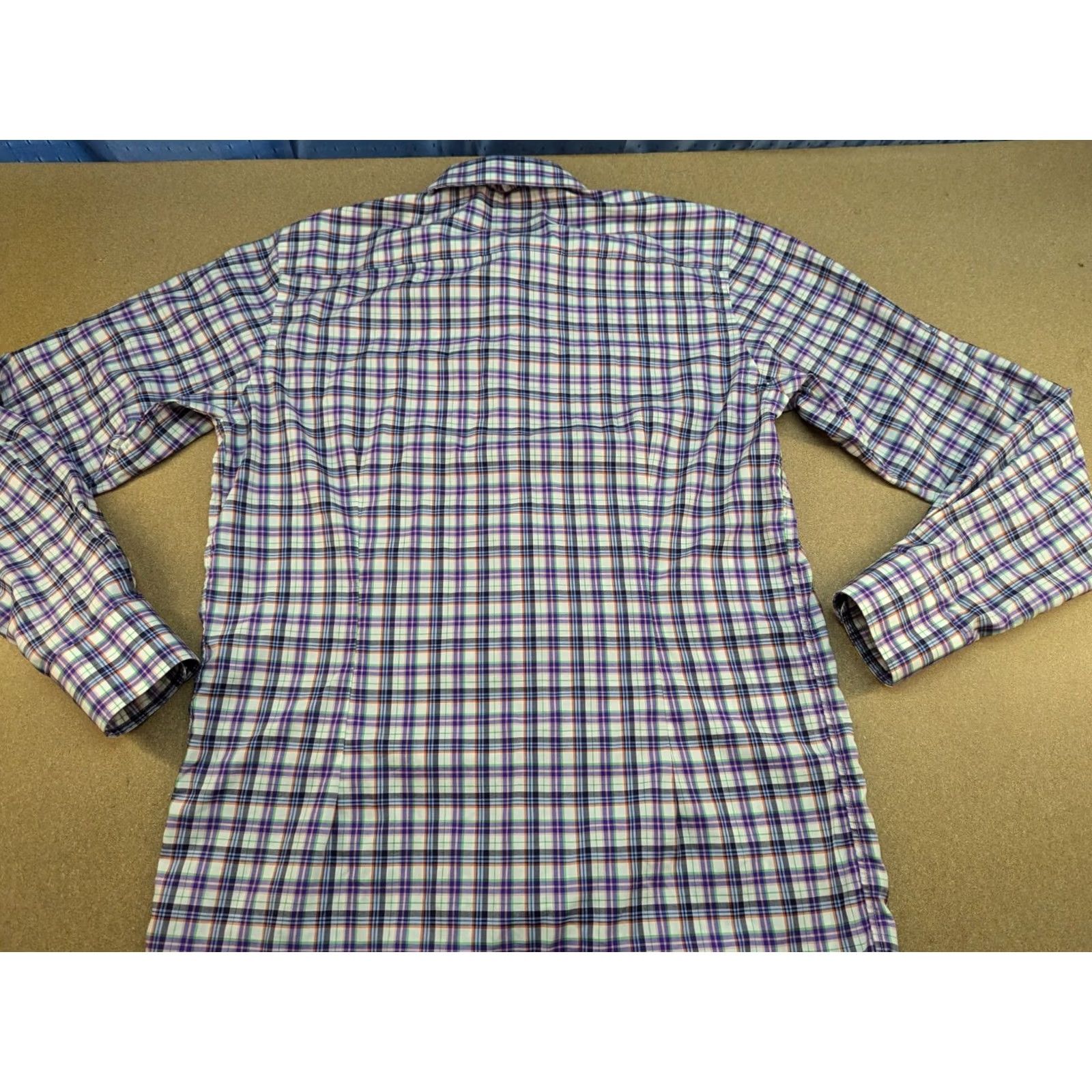 Eton ETON Button-Up Shirt Mens 15.5 Long Sleeve Check Cotton Canvas Casual Regular Size 39 Multicolor Mens Size US L / EU 52-54 / 3 - 2 Thumbnail