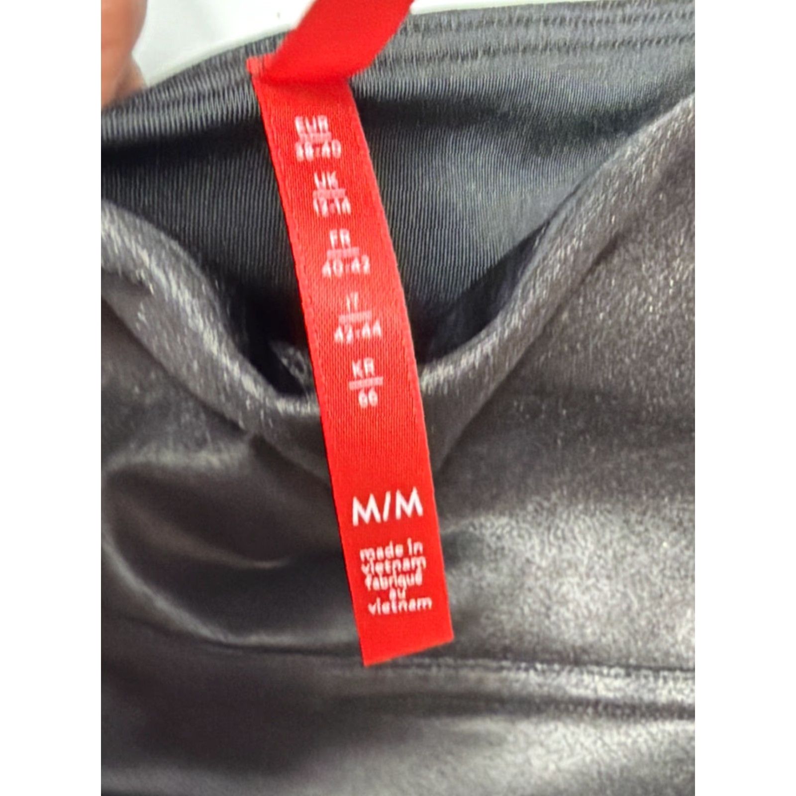 Spanx Spanx Black Faux Leather Moto High Rise Womens Leggings Pants Size Medium Ribbed Accents Size 32" / US 10 / IT 46 - 7 Thumbnail