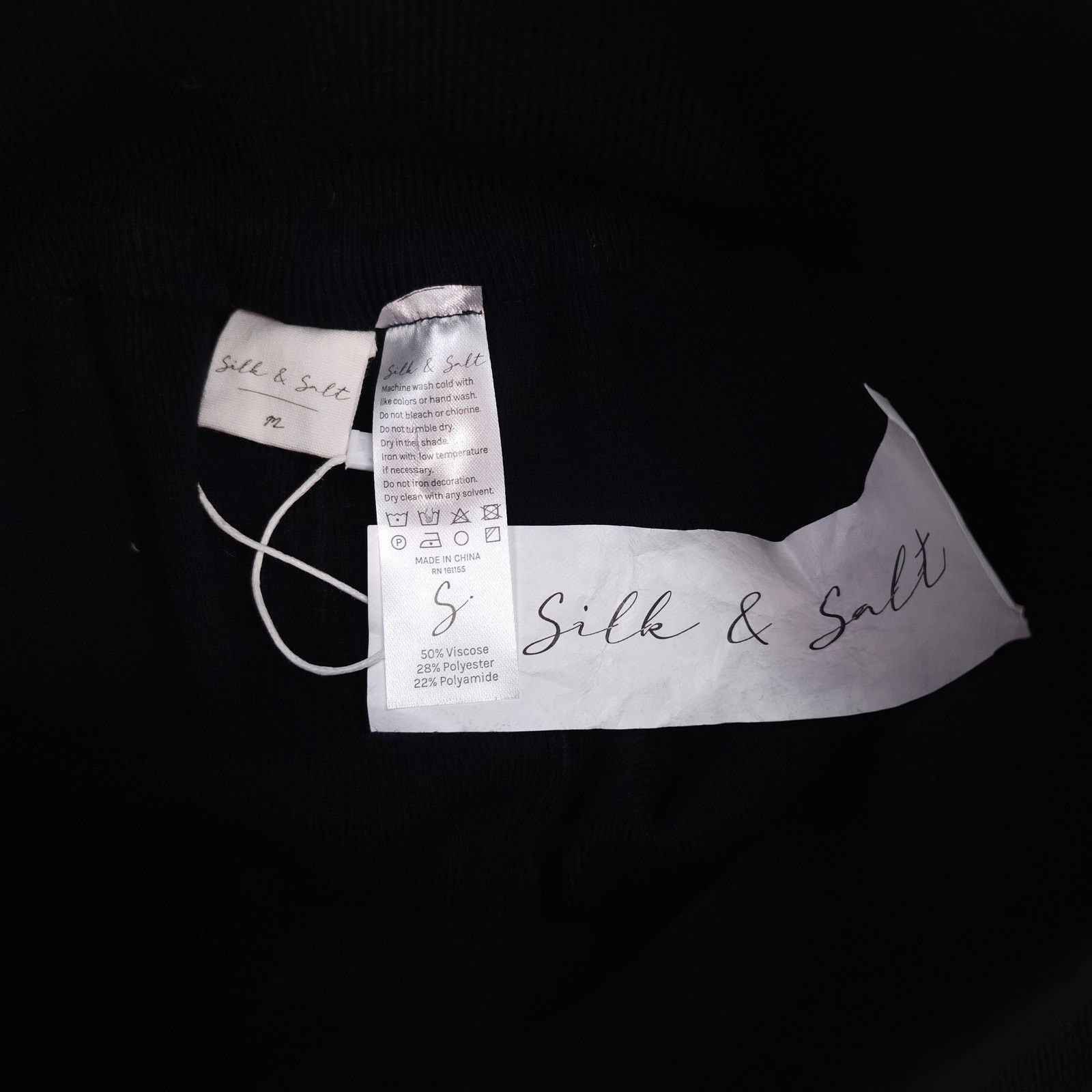 Other NWT Silk & Salt Luxe Lounge Pants Sweater Knit Black Small Size 28" / US 6 / IT 42 - 3 Thumbnail