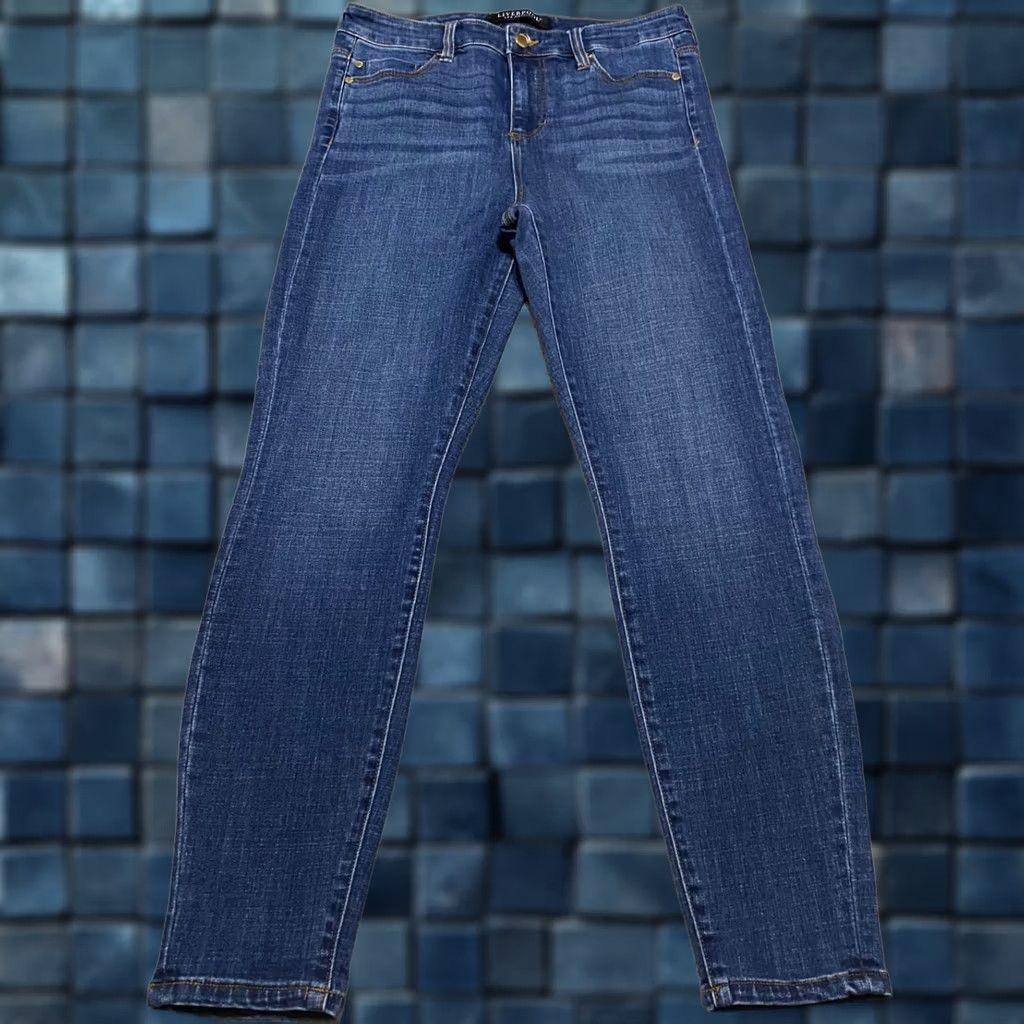Vintage Liverpool Jeans Womens sz 6 Blue Denim High Rise Ankle Skinny Jeans Size 28" / US 6 / IT 42 - 1 Thumbnail