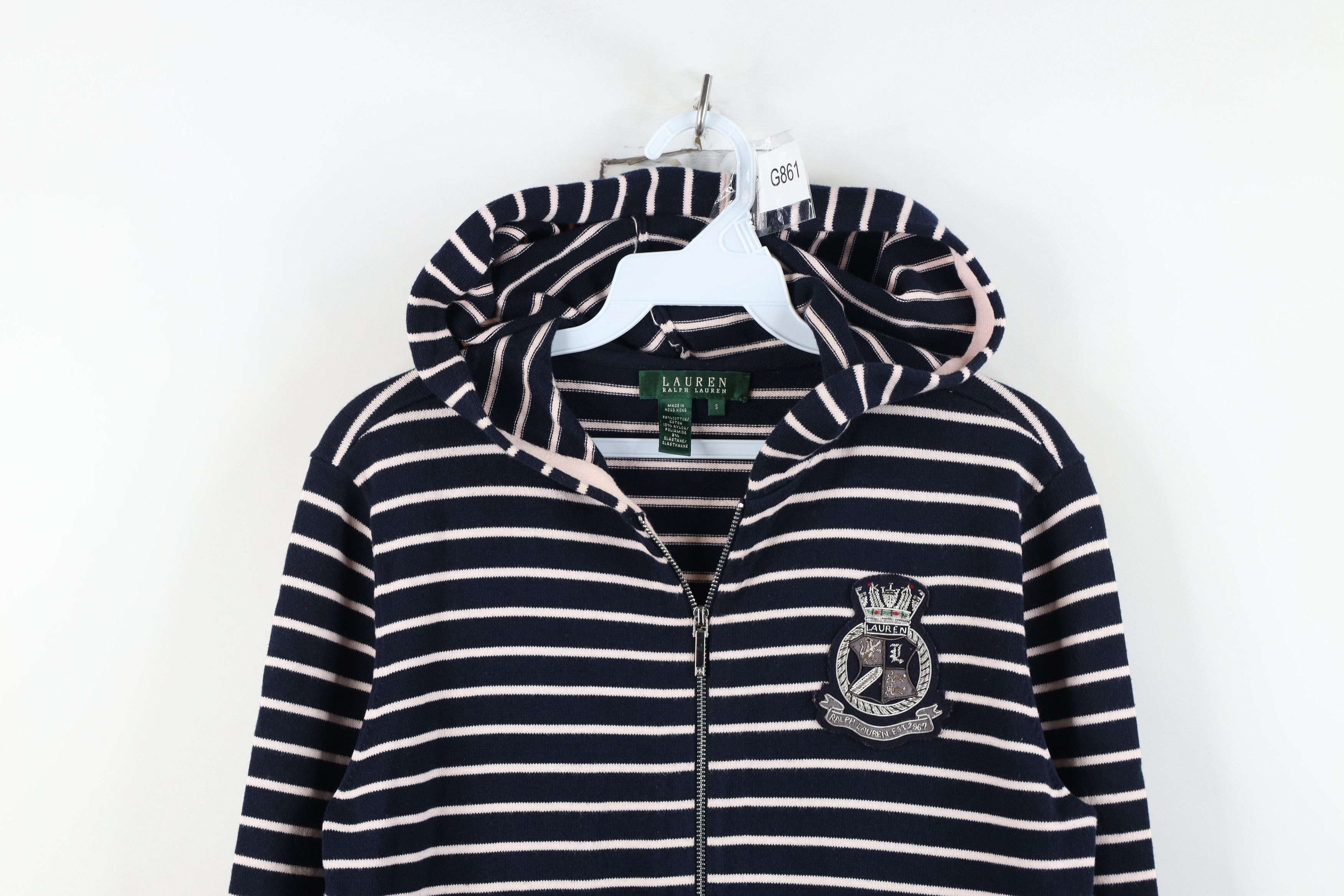 Ralph Lauren Vintage 90s Ralph Lauren Crest Knit Zip Hoodie Sweater Size S / US 4 / IT 40 - 2 Thumbnail