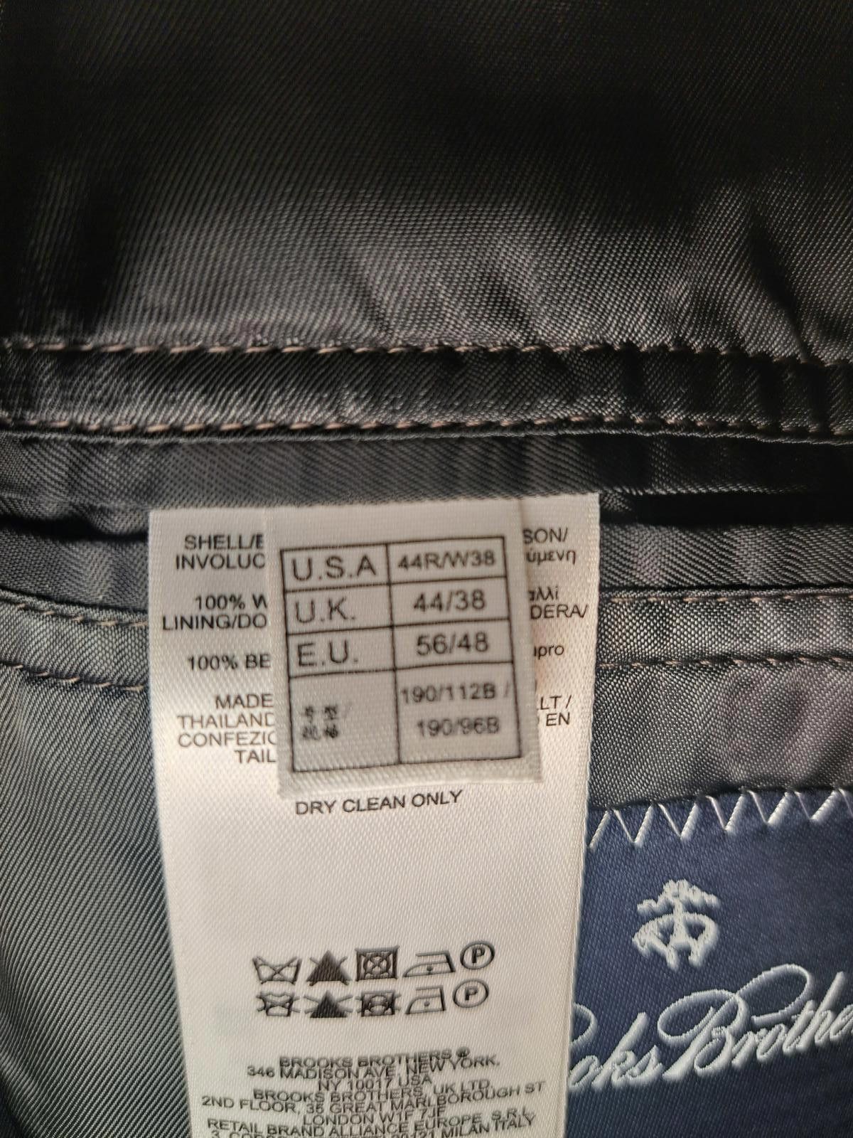 Brooks Brothers Brooks Brothers Sport Coat Mens 44R Gray Birdseye 100% Wool Size 44R - 3 Thumbnail