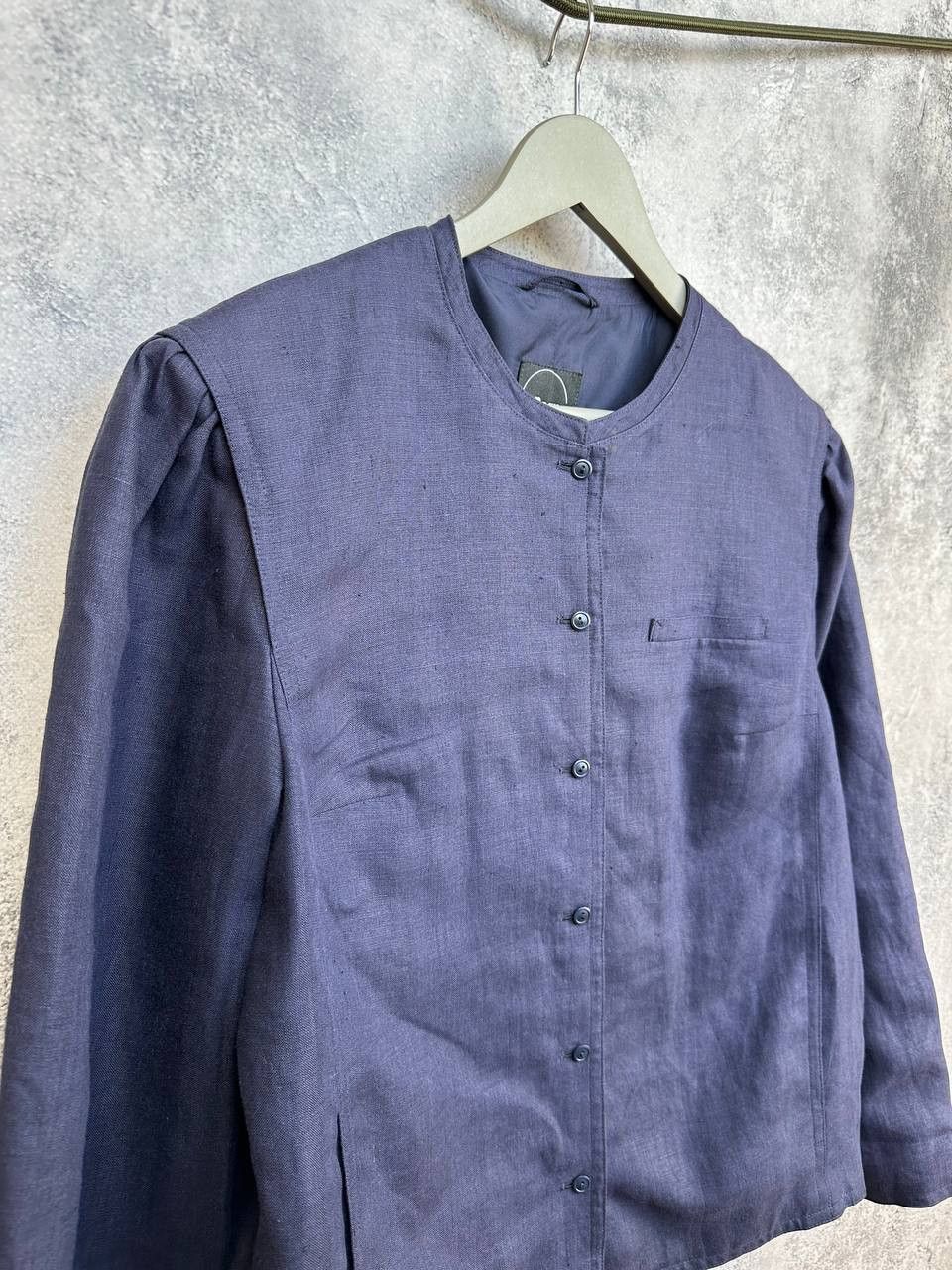 Bogner Bogner Linen Blend Collarless Jacket Made In Western Germany Size XL / US 12-14 / IT 48-50 - 3 Thumbnail