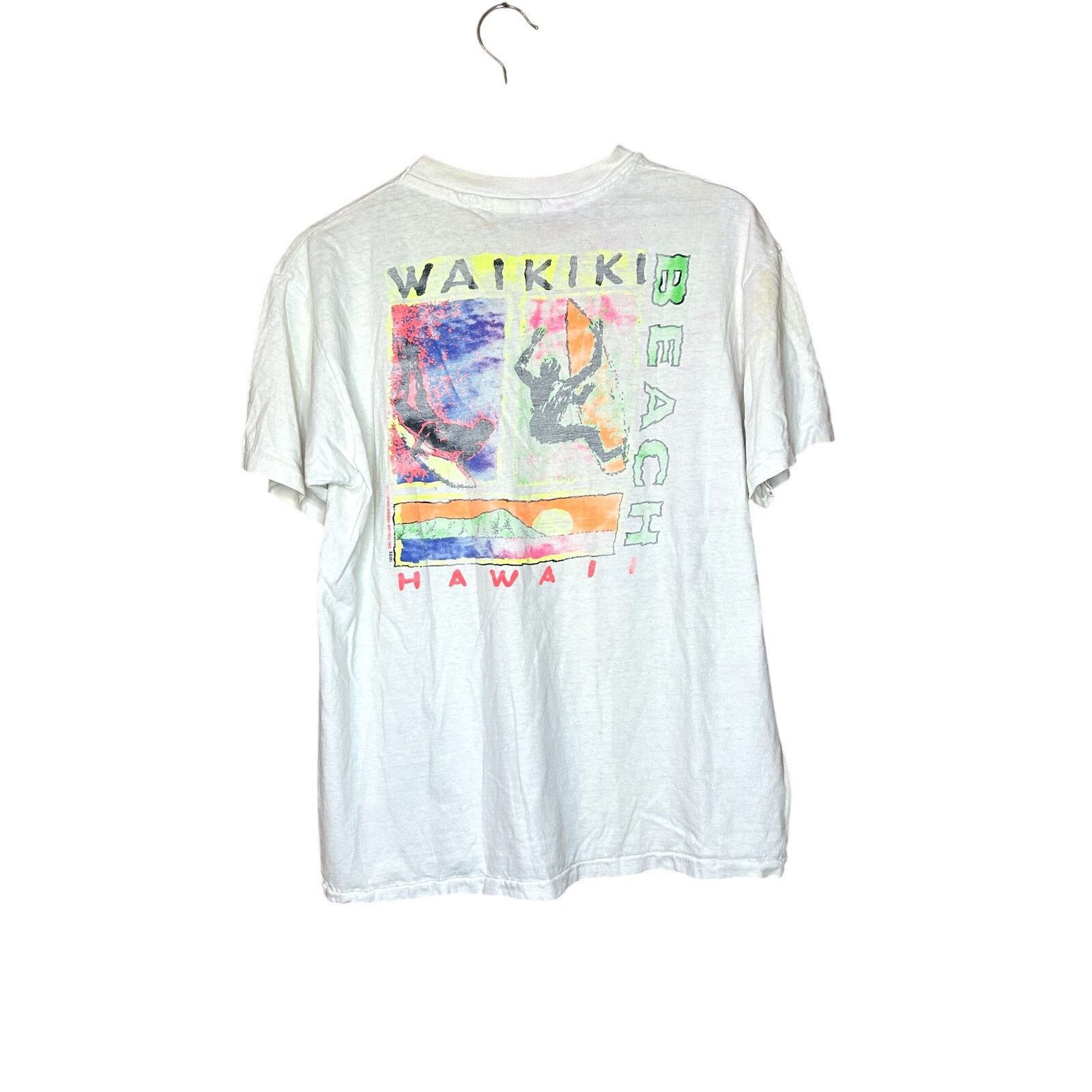 Hanes × Vintage Vintage 90s Waikiki Surfer T-Shirt Fader Size US L / EU 52-54 / 3 - 2 Thumbnail