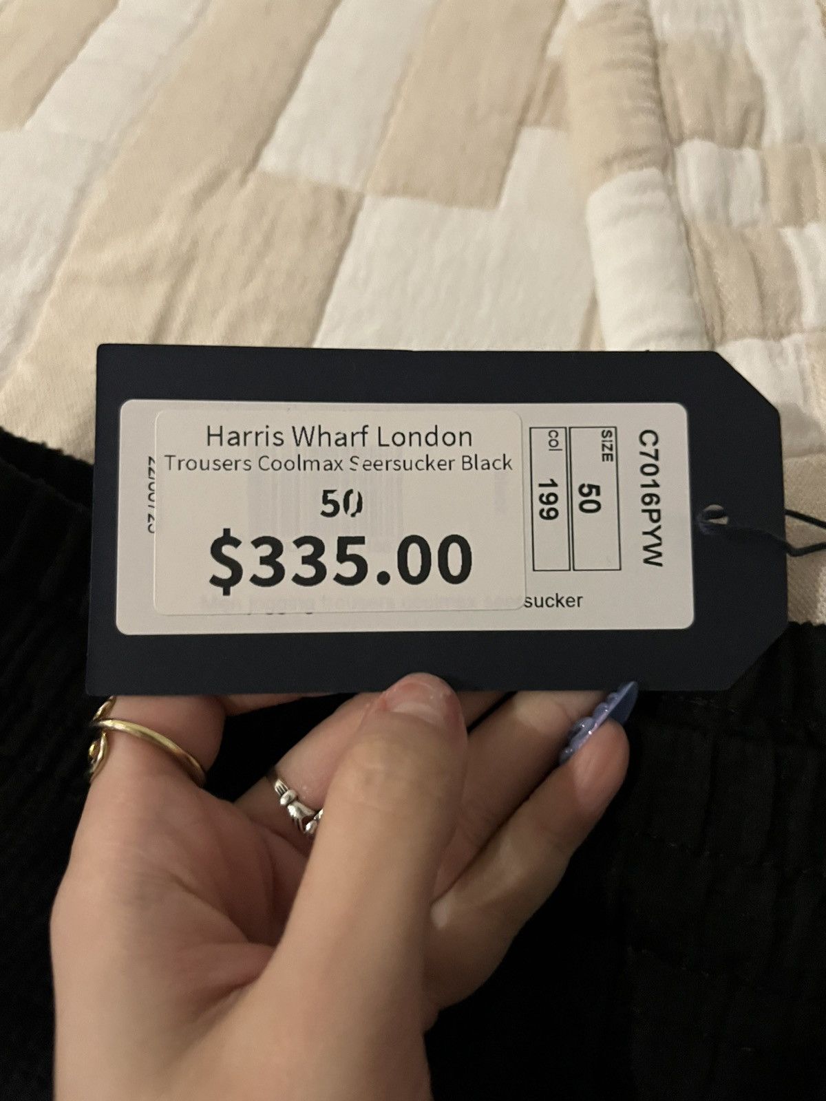 Harris Wharf London Harris Wharf London Trousers Coolmax Seersucker Black Size US 40 / EU 56 - 5 Thumbnail