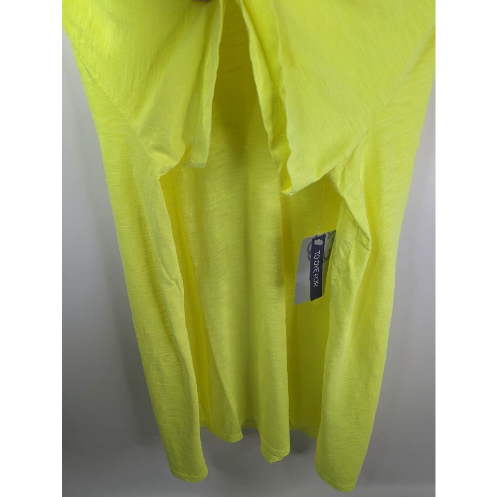 Vintage Catherines V-Neck Top Womens 1X 18/20 Yellow Solid Criss Cross Back Cotton Shirt Blouse Size XL / US 12-14 / IT 48-50 - 2 Thumbnail