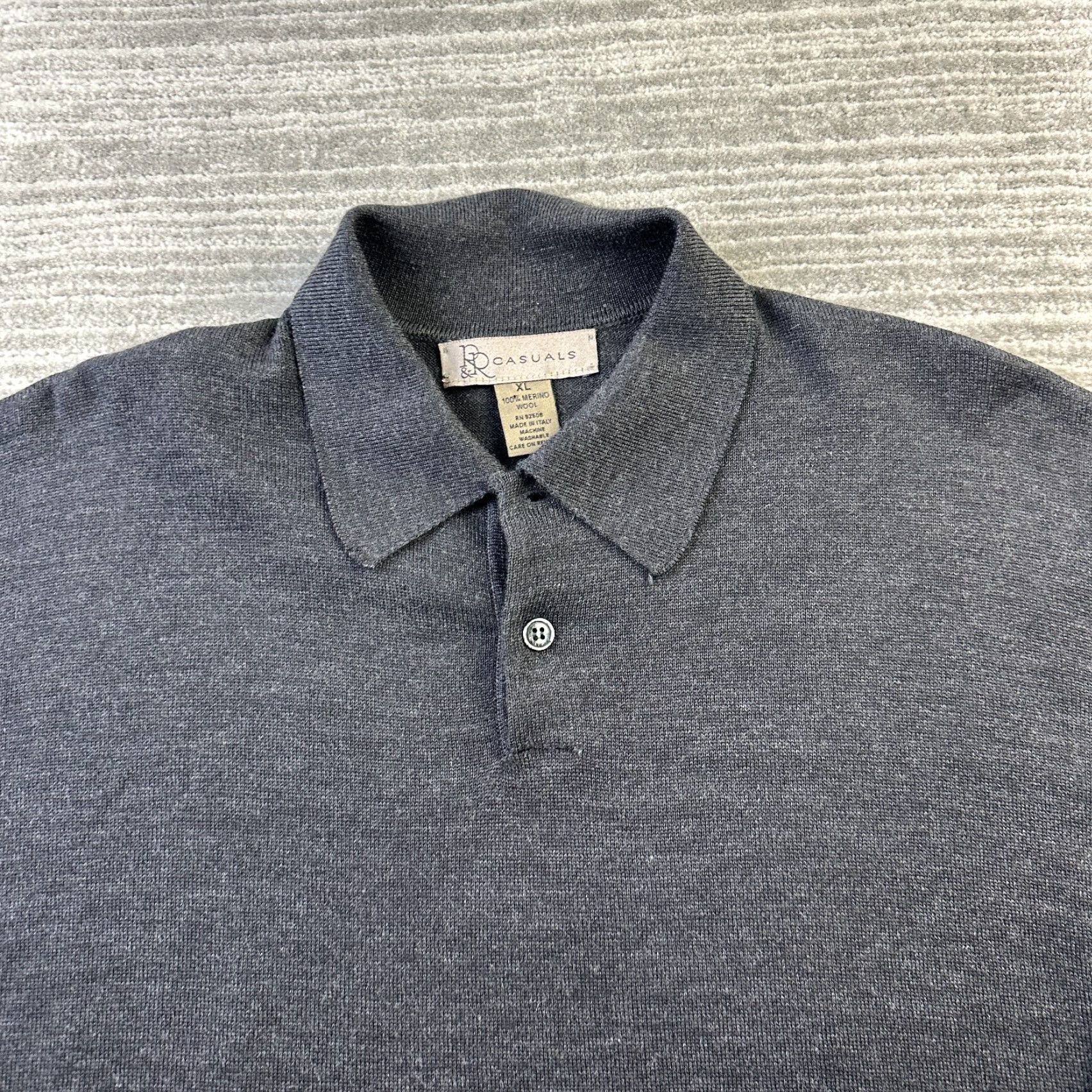 Vintage RR Casuals Polo Shirt Mens XL Gray Wool Knit Polo Shirt Casual Activewear Golf 90s? Size US XL / EU 56 / 4 - 3 Thumbnail