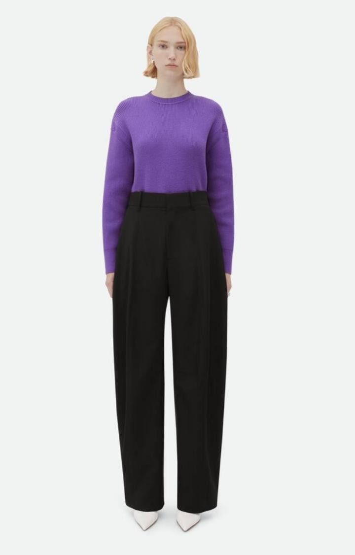 o1n1vont1124 Wide Leg Wool Pants in Black