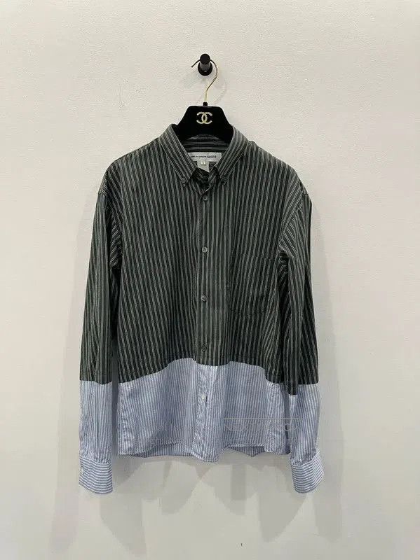 Comme des Garcons COMME des GARÇONS Green Striped Long Sleeve Shirt . Size US S / EU 44-46 / 1 - 1 Thumbnail