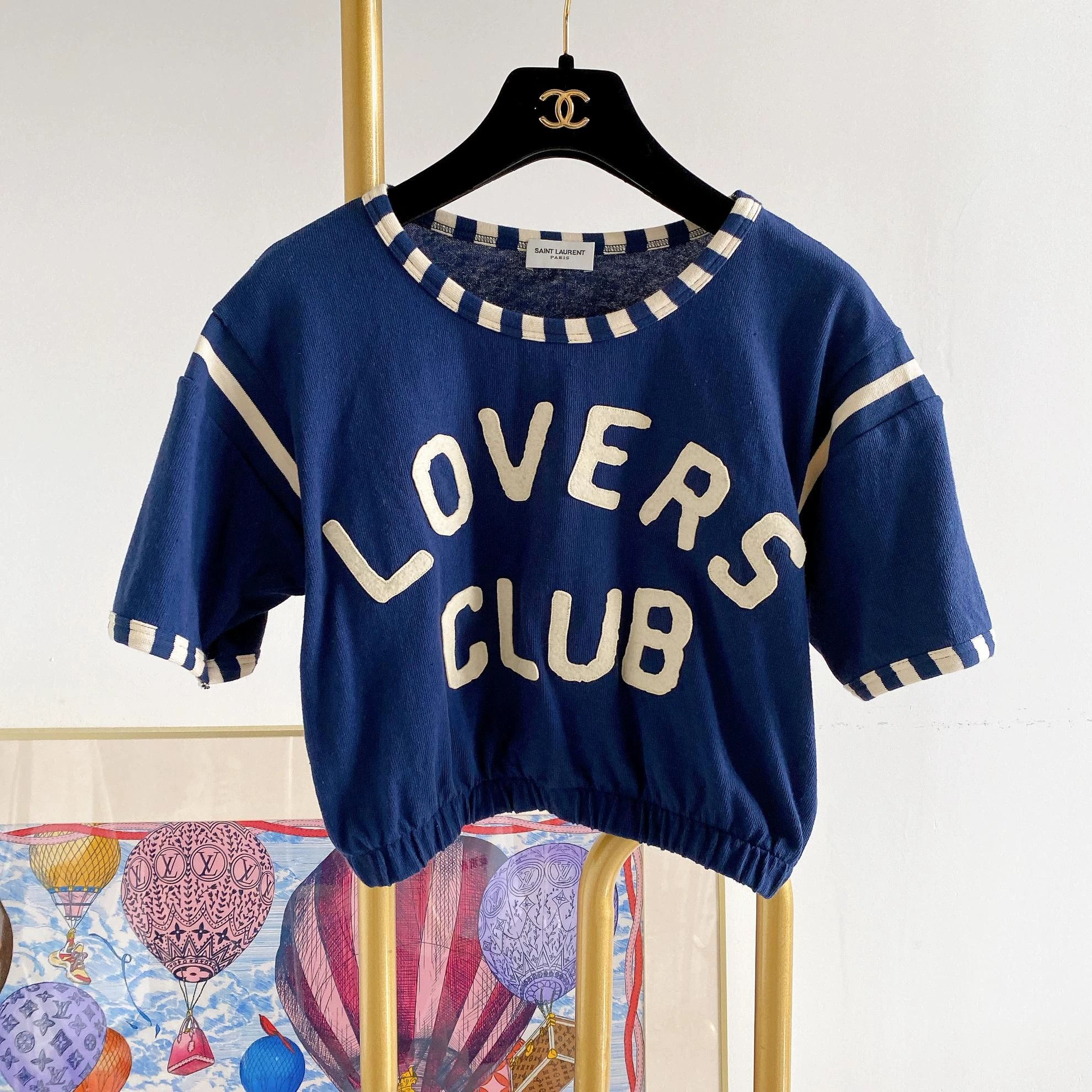 Saint Laurent Paris Saint Laurent Women's Blue T-shirt XS Size XS / US 0-2 / IT 36-38 - 1 Thumbnail