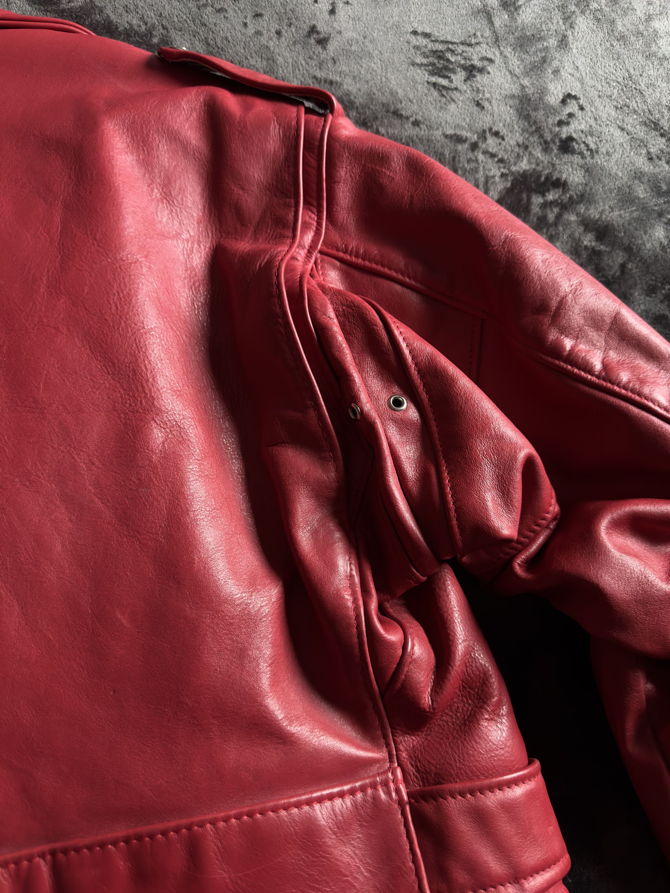Schott Schott Perfecto Women's Leather Motorcycle Jacket Red sz.12 Size L / US 10 / IT 46 - 8 Thumbnail