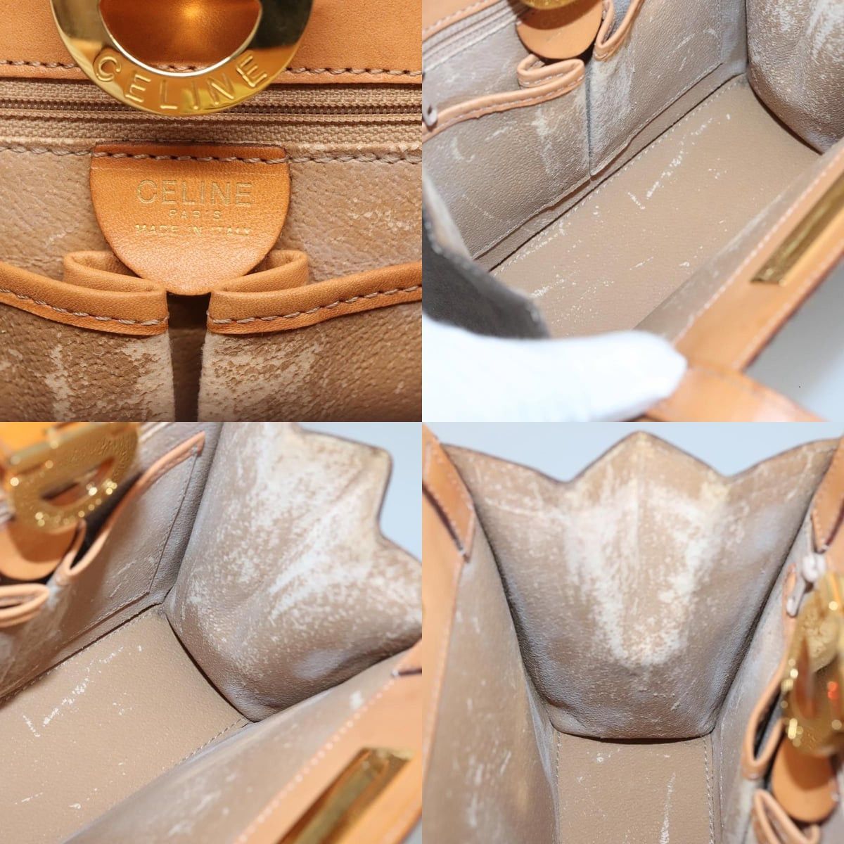 Celine CELINE Macadam Canvas Hand Bag Pvc Leather Brown Gold Size ONE SIZE - 11 Thumbnail