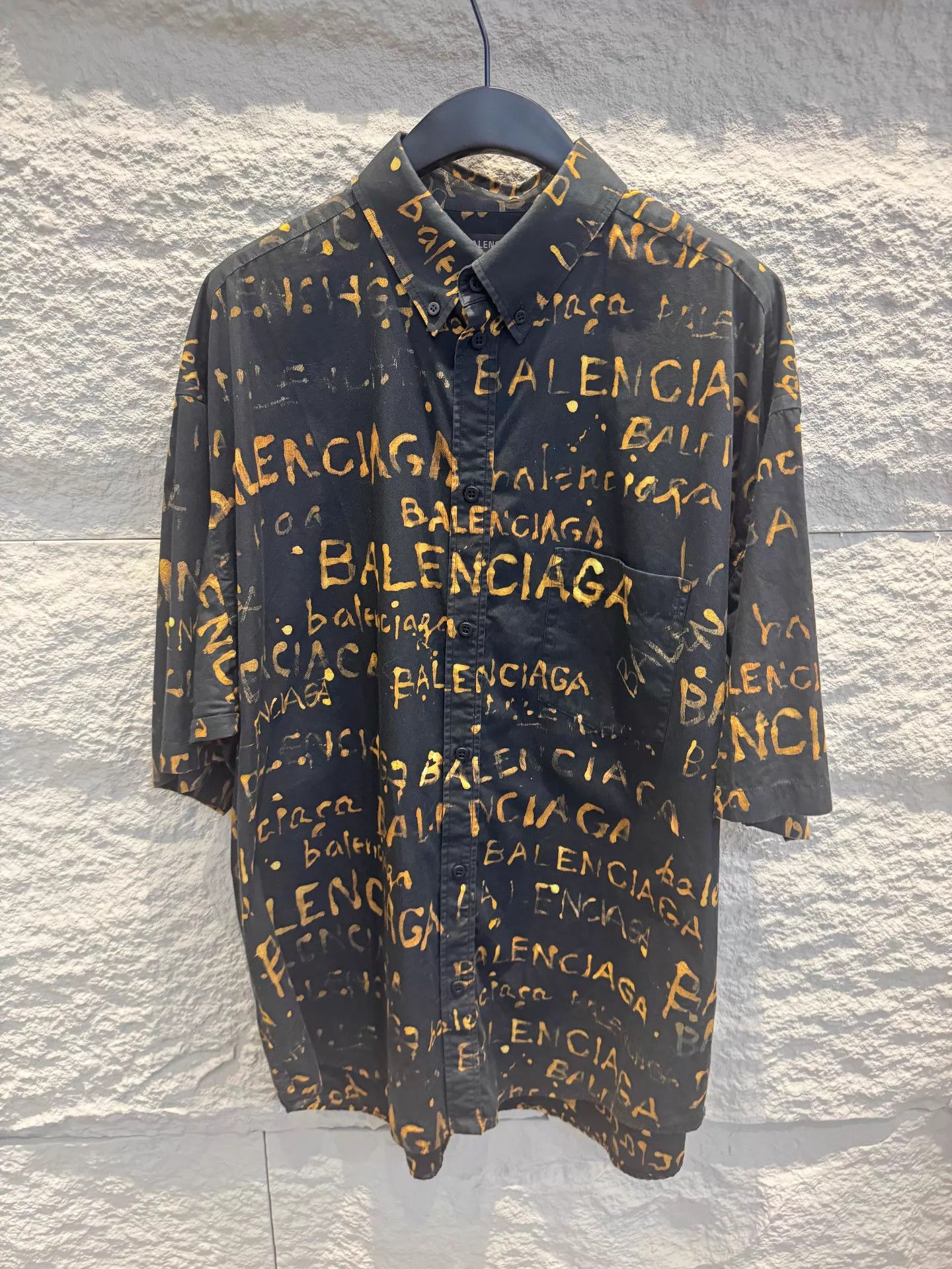 Balenciaga Balenciaga 24SS Unisex Black Short Sleeve Shirt 37 Size US XS / EU 42 / 0 - 1 Thumbnail