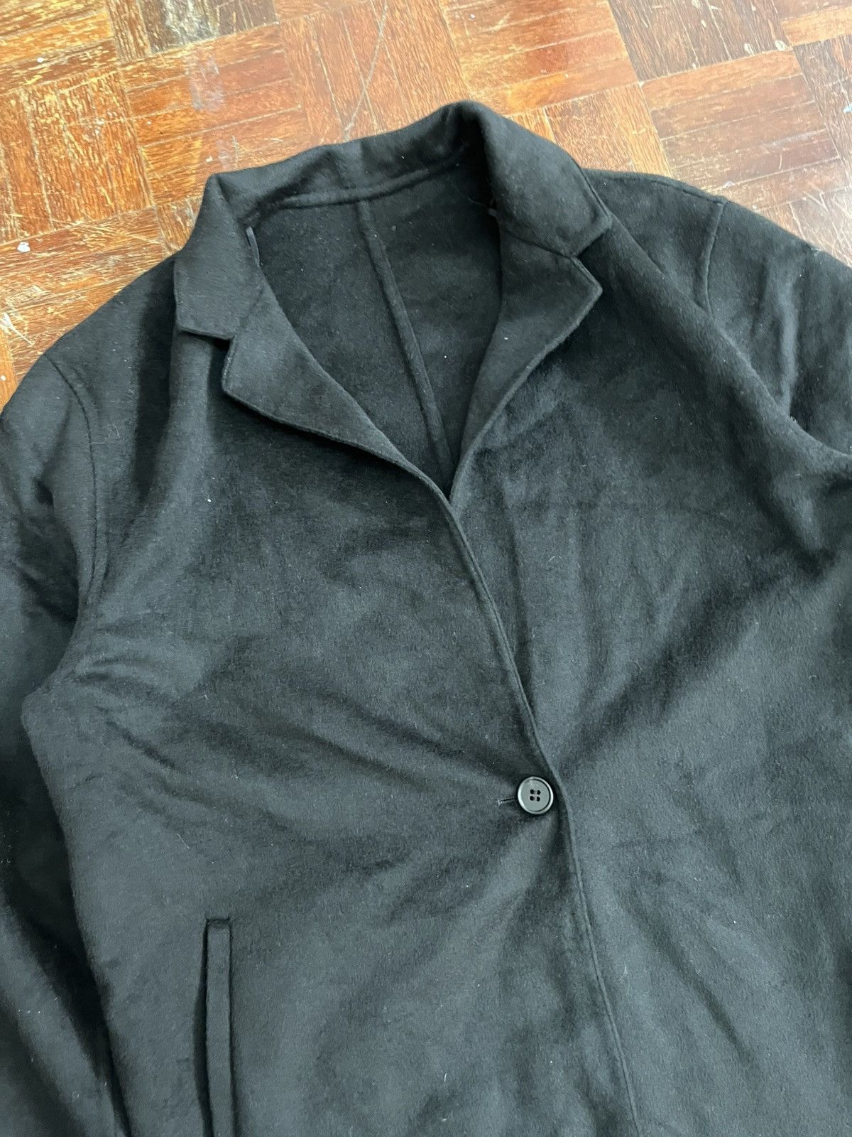 Japanese Brand Japanese Designer Uniqlo Black Long Jackets Wool Black Size L / US 10 / IT 46 - 6 Thumbnail