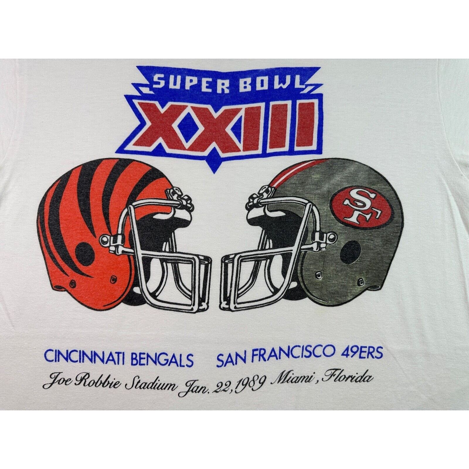 Vintage VTG 1989 NFL Super Bowl XXIII 23 Bengals VS 49ers T-Shirt Size US M / EU 48-50 / 2 - 2 Thumbnail