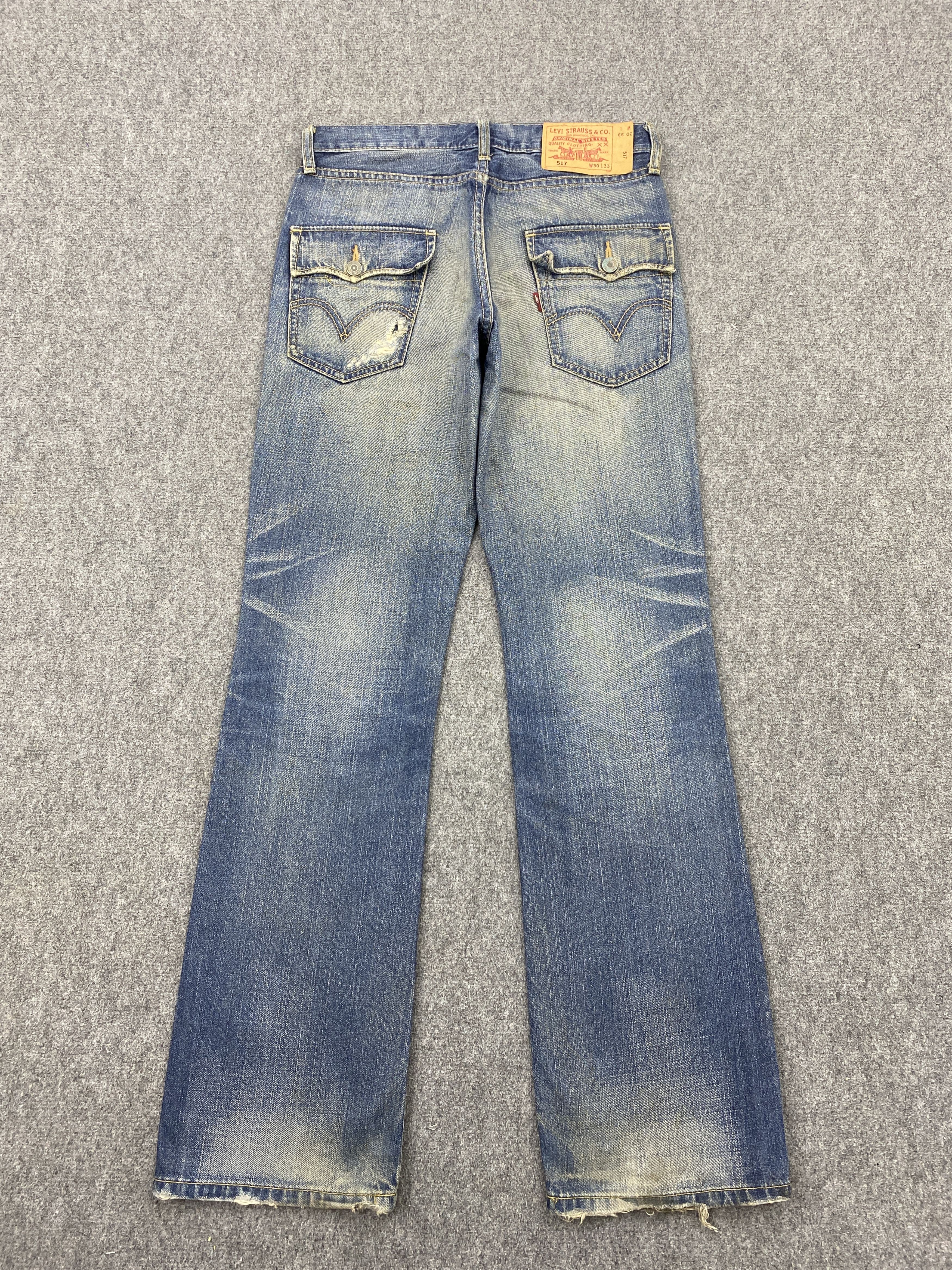 Levi's × Vintage Distressed Vintage Levi's 517 Flare Bootcut Jeans Size US 29 - 3 Thumbnail