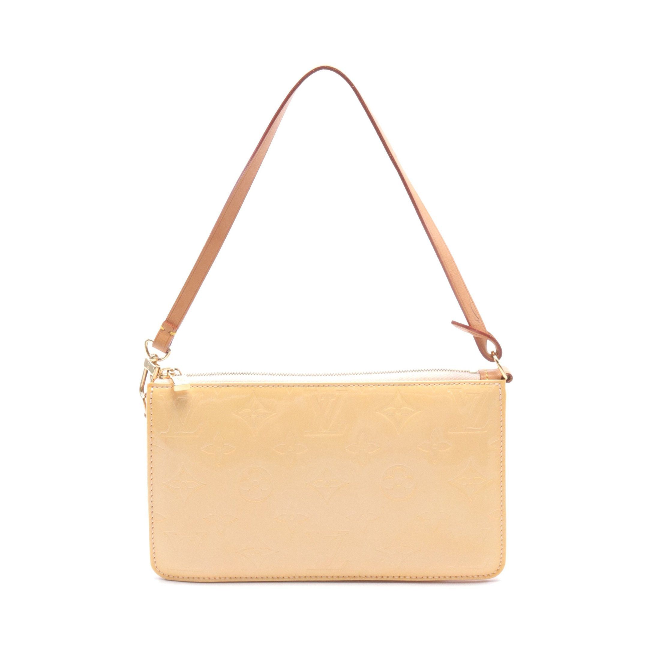 image of Louis Vuitton Lexington Monogram Vernis Handbag Leather Beige, Women's