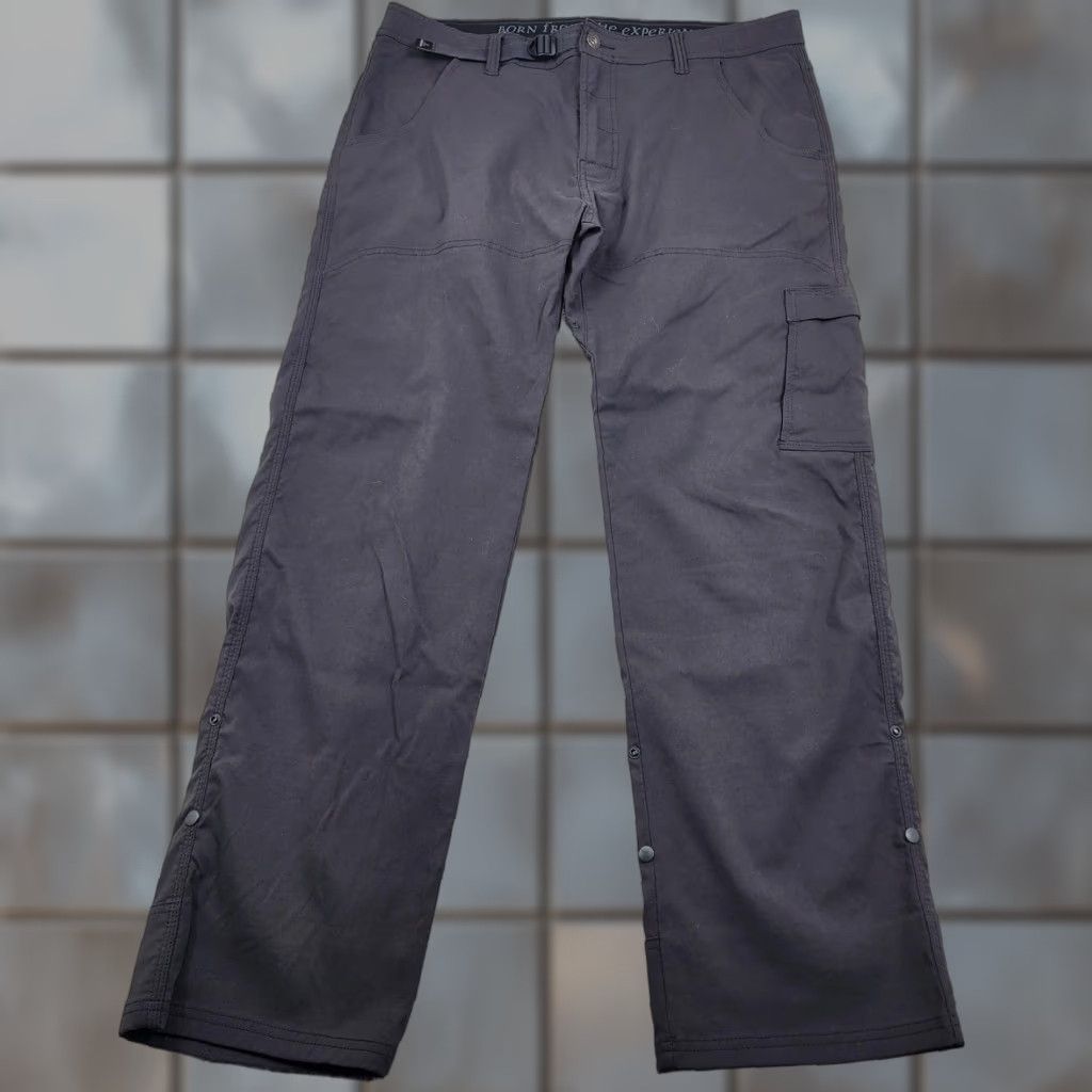 Prana prAna Pants Mens 36x32 Gray Cargo Hiking Outdoor Performance Snap Hem Travel Size US 36 / EU 52 - 1 Thumbnail