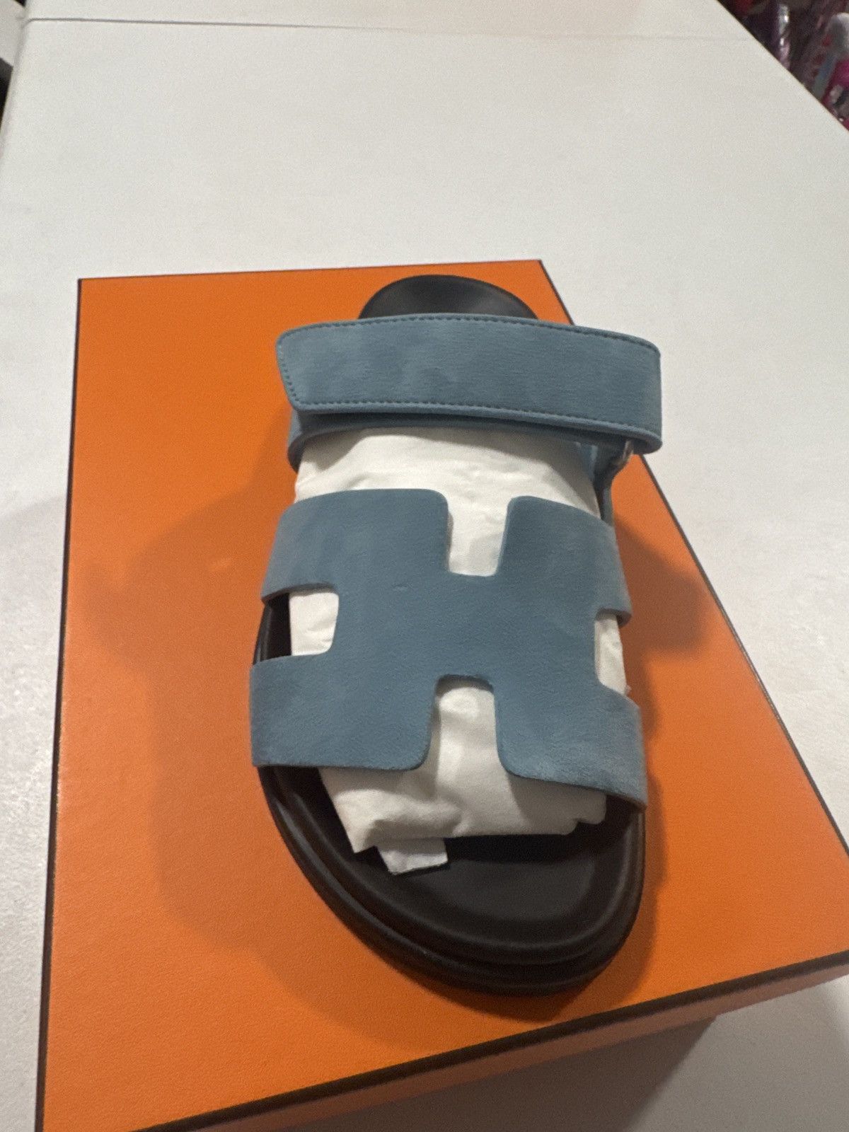 Hermes Hermes chypre sandal blue size 37/7 Size US 7 / IT 37 - 4 Thumbnail