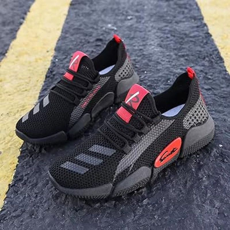Other Time to the Music Men's Size 10 Red Black Athletic Sneakers Size US 10 / EU 43 - 4 Thumbnail