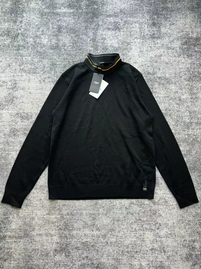 Fendi Fendi Black Logo Wool Knit Sweater Size US XL / EU 56 / 4 - 1 Thumbnail