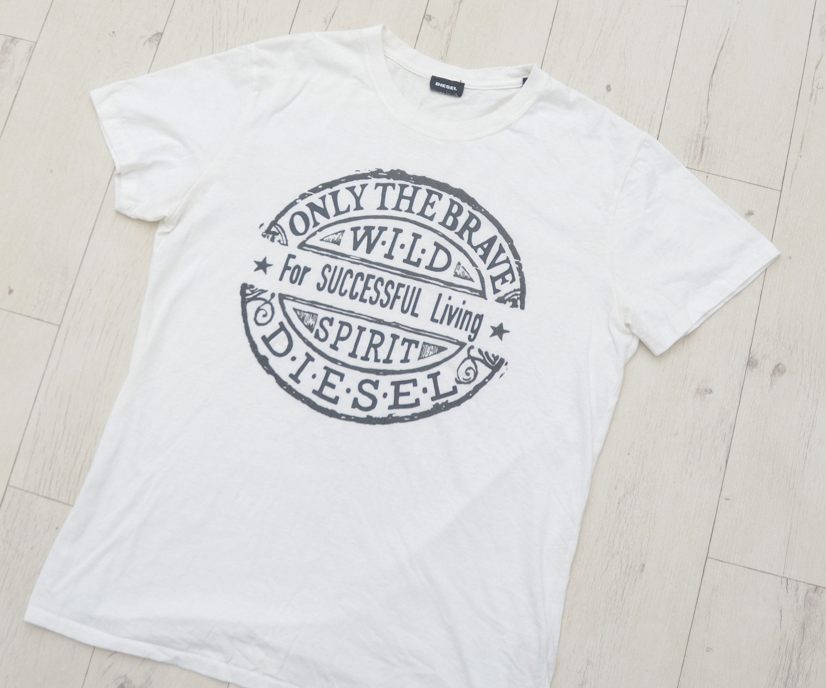 Diesel × Vintage Vintage Avant Garde Diesel Punk Head Only The Brave Y2K Tee Size US M / EU 48-50 / 2 - 2 Thumbnail