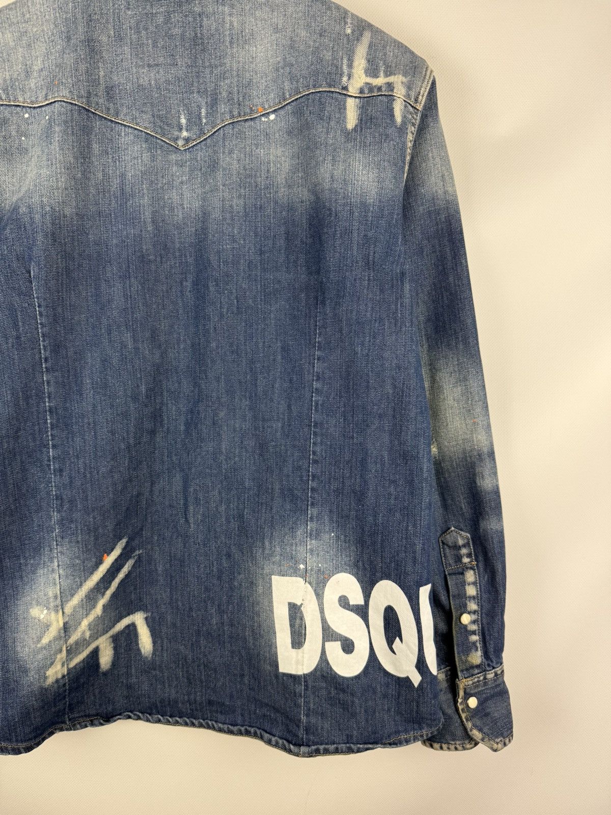 Dsquared2 Dsquared Ladies Big Logo Graphic Print Denim Button Up Shirt Size M / US 6-8 / IT 42-44 - 21 Thumbnail