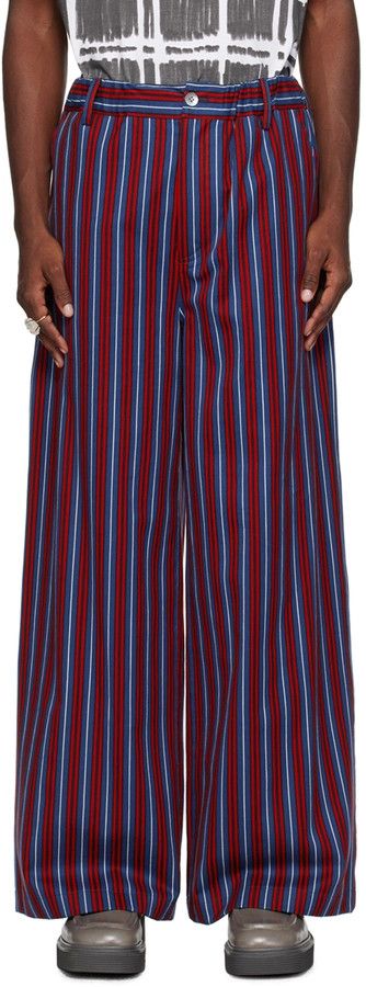 Marni o1w1db10125 Striped Trousers in Red/Black Size US 30 / EU 46 - 2 Thumbnail