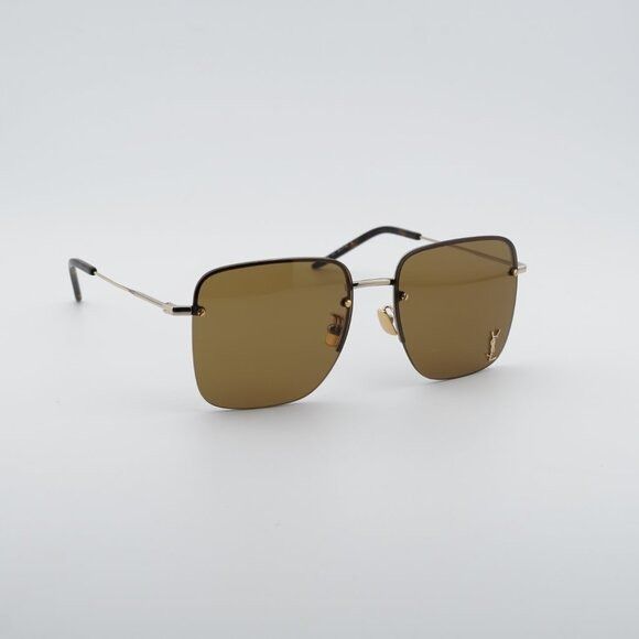 Saint Laurent Paris Saint Laurent SL 312 M 014 Sunglasses Gold Square Frame Size ONE SIZE - 5 Thumbnail