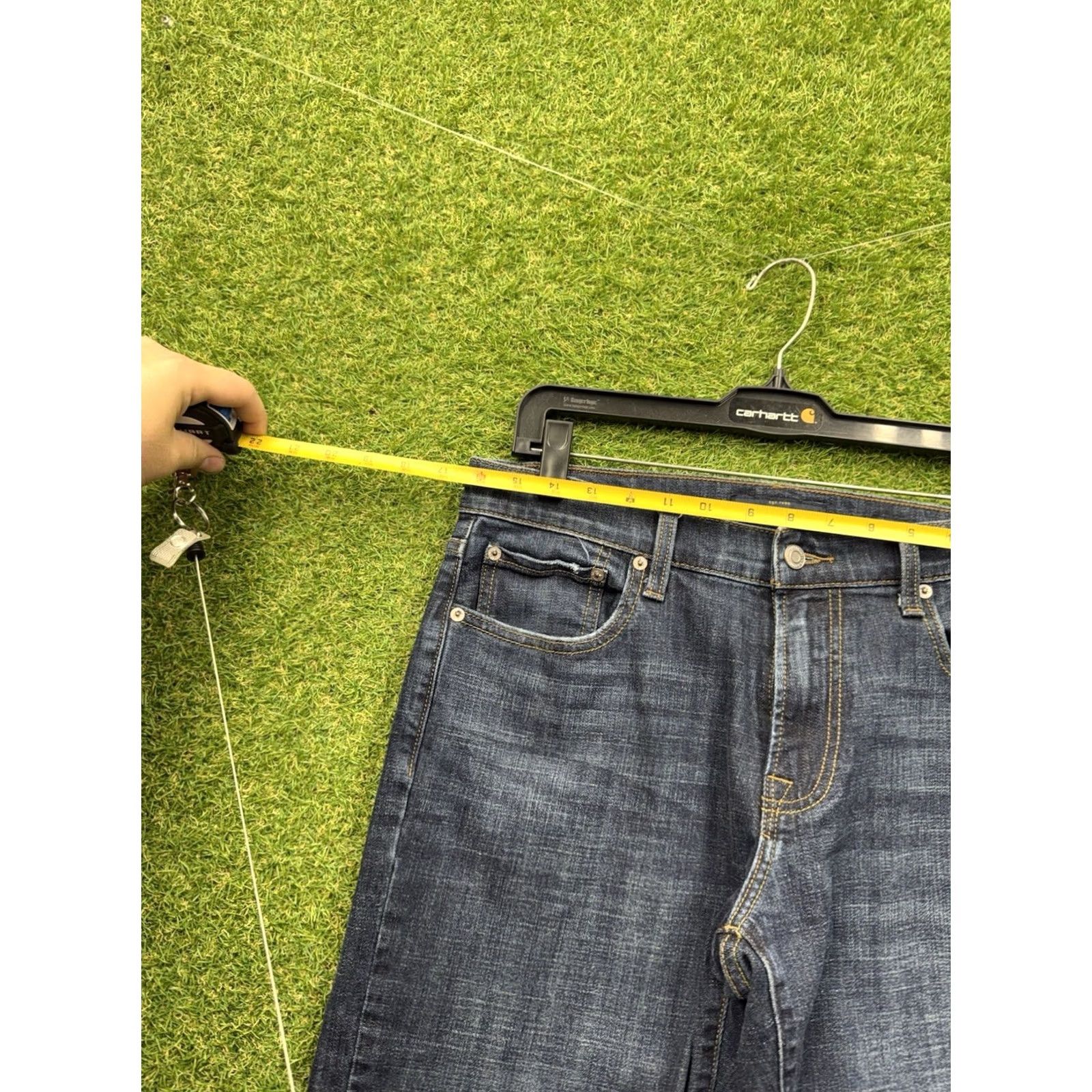 Lucky Brand Lucky Brand Jeans Mens 32X30 221 Original Straight USA Made Dark Blue Denim Slimming Pocket 5-Pocket Regular Fit Color Blue Mens Jeans Size US 32 / EU 48 - 3 Thumbnail