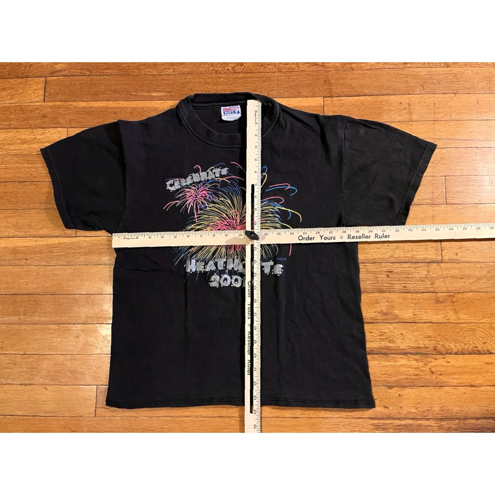 Hanes VINTAGE Heathcote School 2000 Shirt Men’s Medium Black Logo 90s Hanes T-Shirt Mens Regular Short Sleeve Crew Neck Carded Cotton Jersey graphic print Size US M / EU 48-50 / 2 - 6 Thumbnail