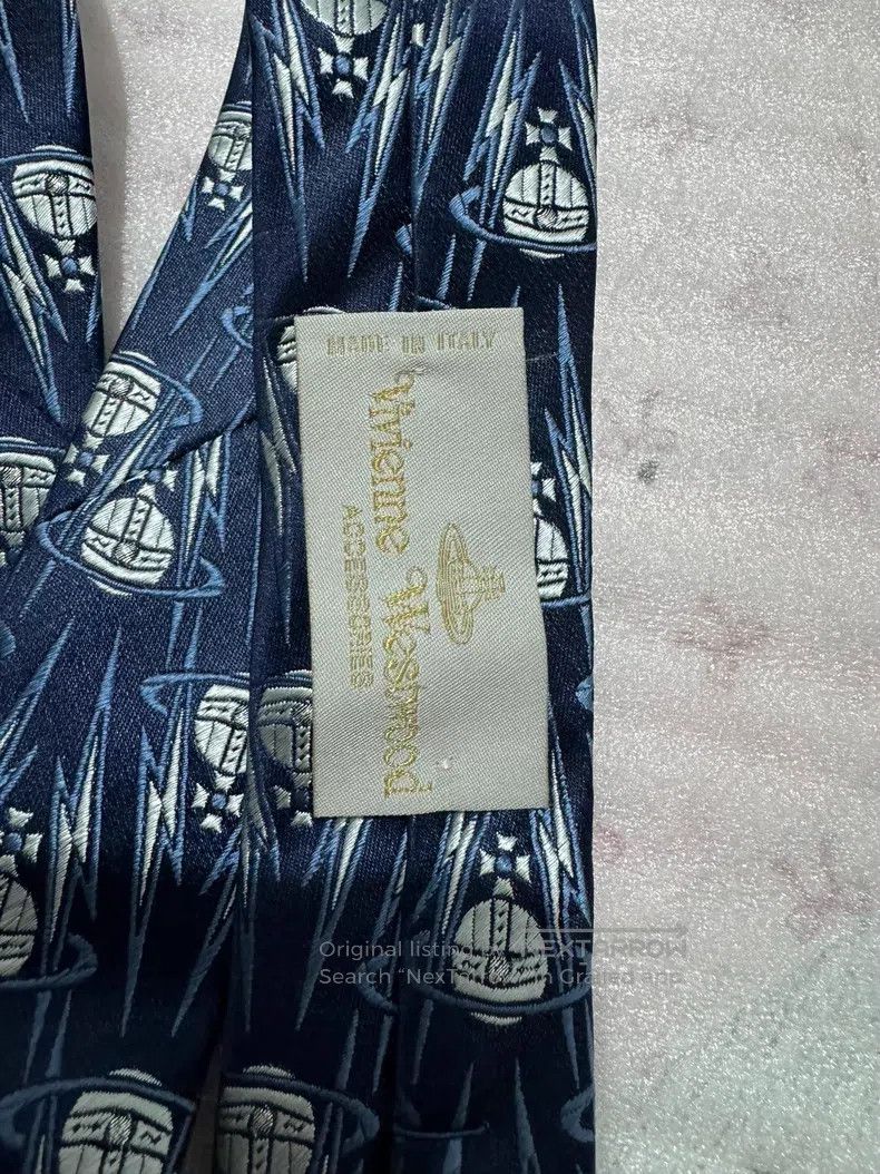 Other Vivienne Westwood Rare Blue Lightning and Saturn Logo Tie Size ONE SIZE - 7 Thumbnail