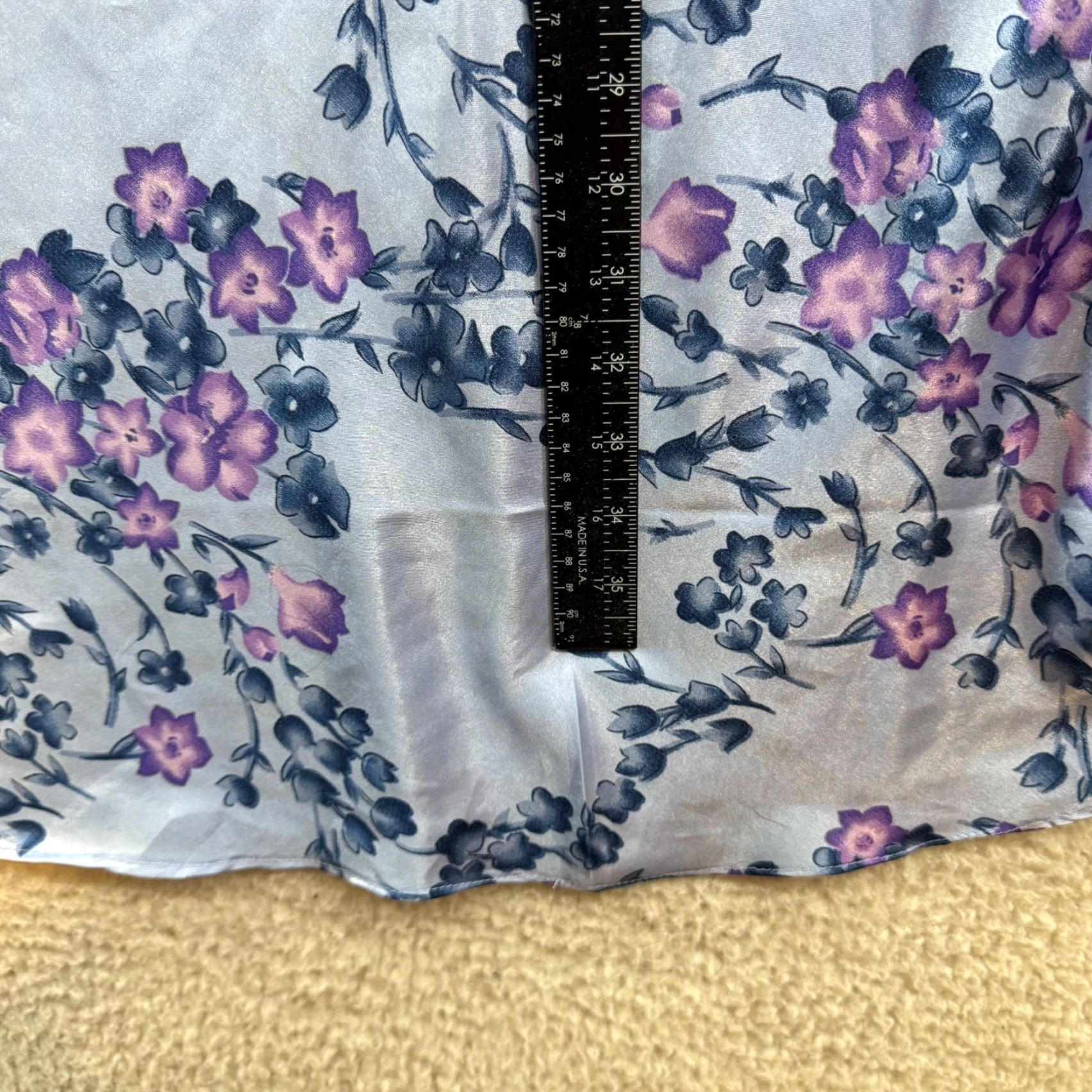Vintage VINTAGE 90s Y2K Slip Dress M Purple Satin Floral Winlar Mosso? Size M / US 6-8 / IT 42-44 - 6 Thumbnail