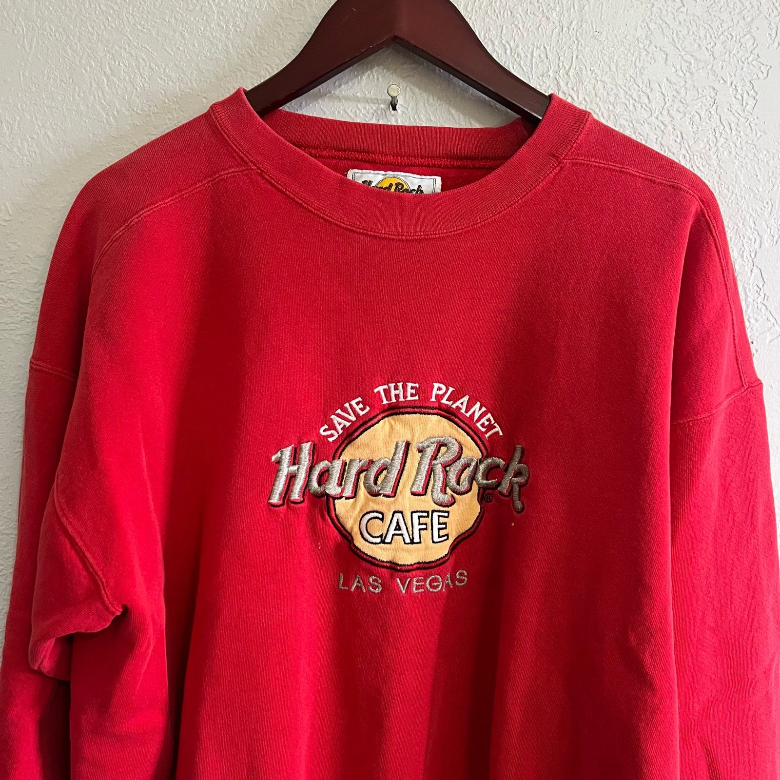 Hard Rock Cafe Vintage 90s Hard Rock Cafe Sweatshirt Mens XL Red Las Vegas Size US XL / EU 56 / 4 - 1 Thumbnail