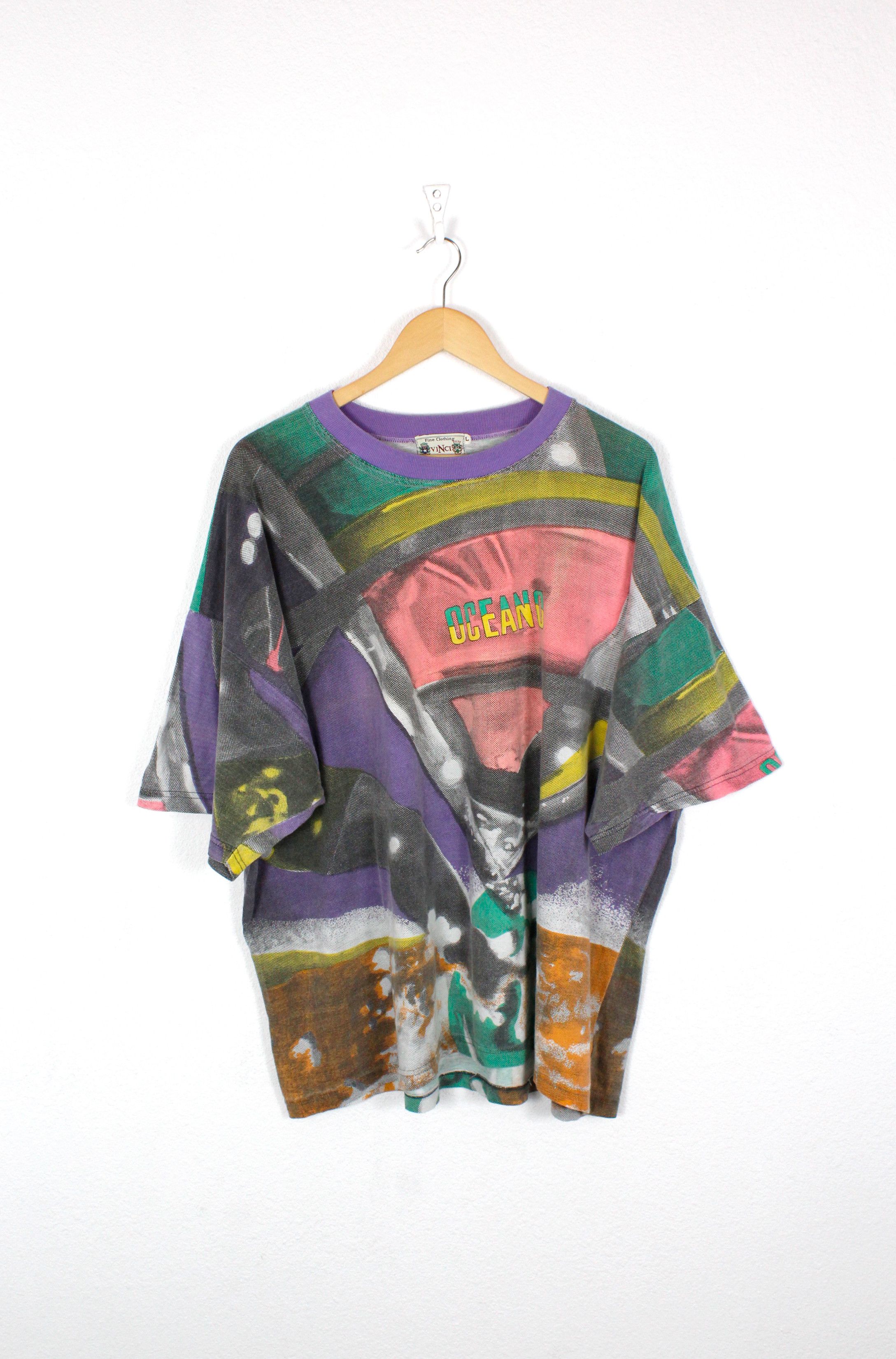 Vintage Vintage RARE Oceano All Over Printed Tee T-shirt 90s Hype Size US L / EU 52-54 / 3 - 1 Thumbnail